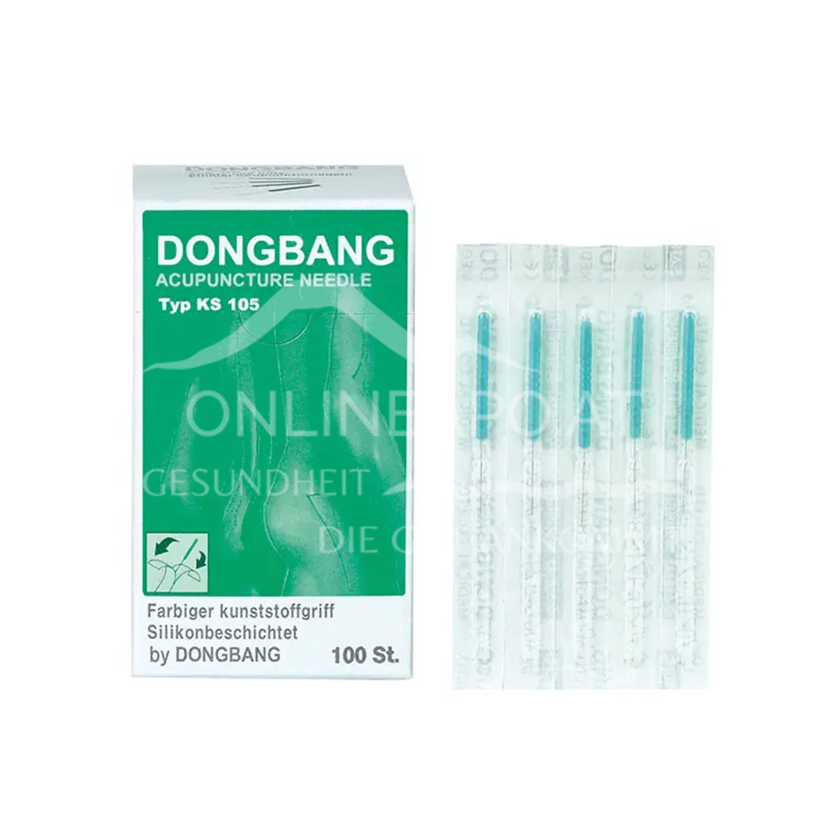DONGBANG Akupunkturnadeln mit Kunststoffgriff, Typ KS 105, Hellblau, 0,2 x 15 mm