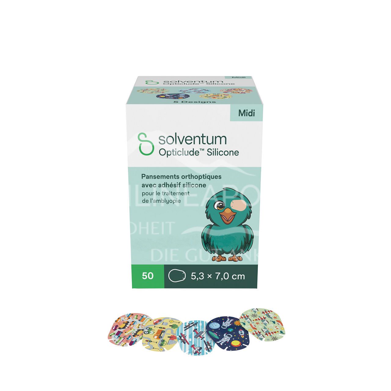 3M™ Opticlude™ Silicone eye plasters 2738 PB, Midi, boys, 5.3 cm × 7 cm