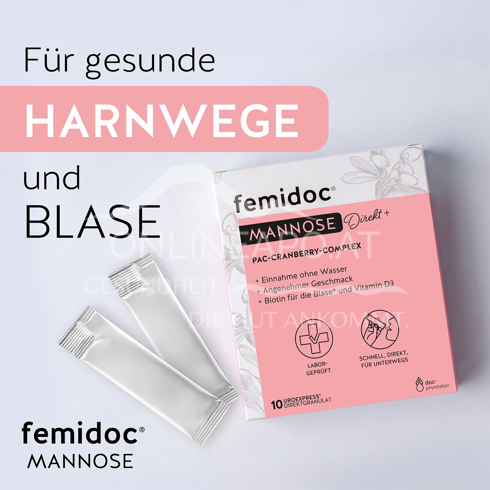 femidoc® MANNOSE Direkt+ Direktgranulat-Sticks