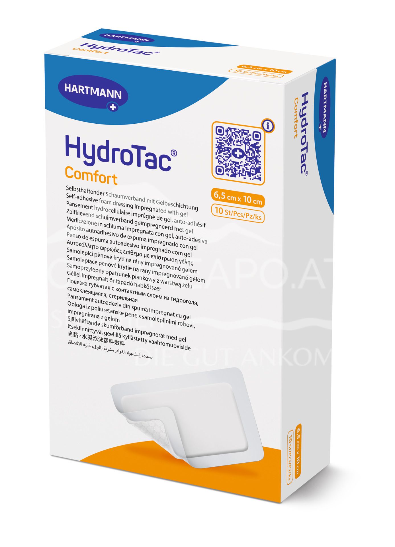 HydroTac® Comfort Self-adhesive foam dressing with gel coating sterile, 8 x 8 cm