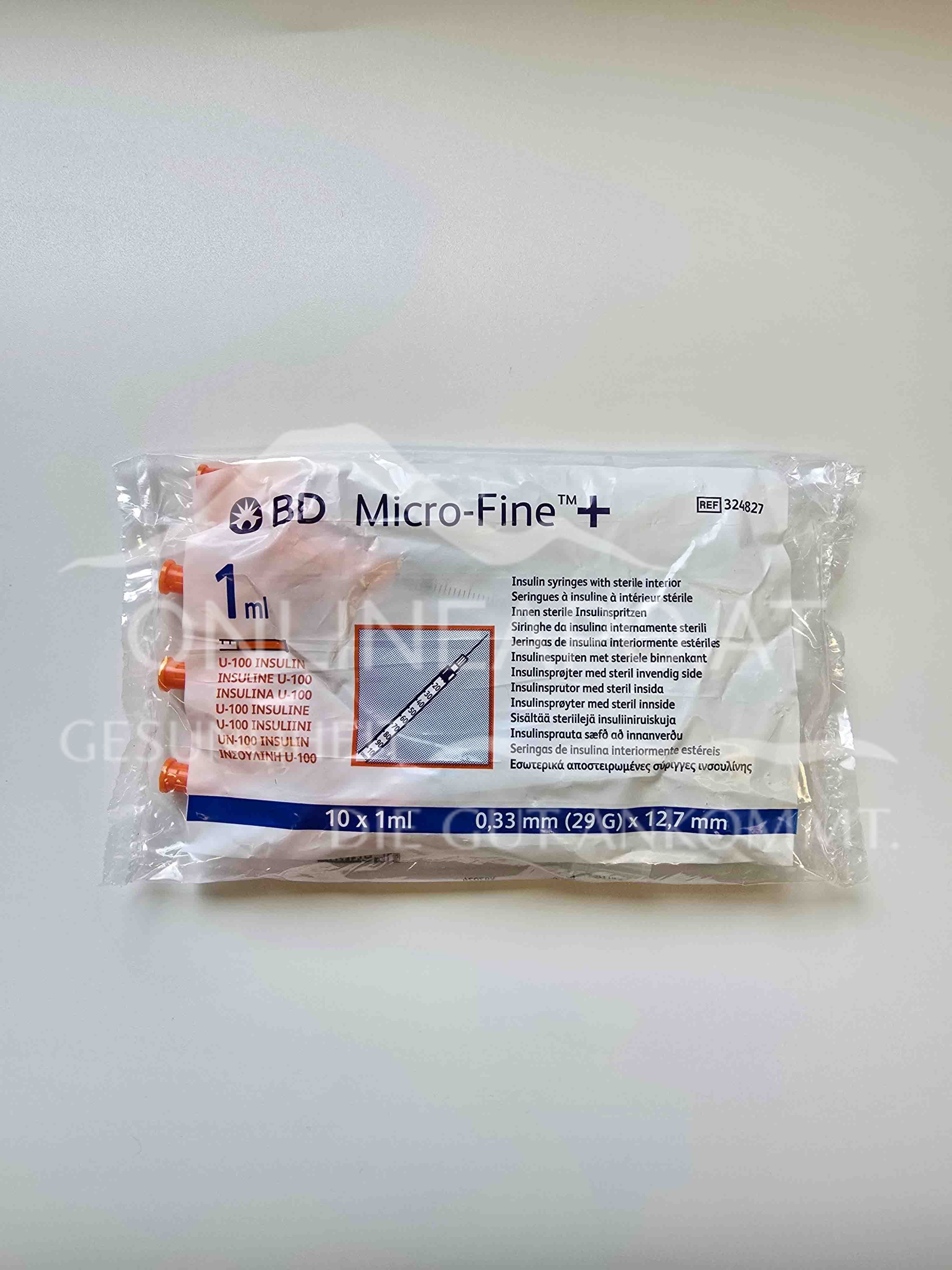 BD Micro-Fine™+ U 100 Insulinspritzen, 29 G, 0,33 x 12,7 mm, 1 ml