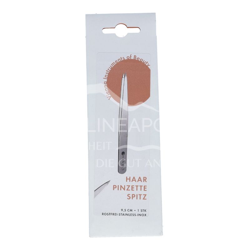 Kozbach Pharma 122R Haarpinzette, spitz silbermatt, rostfrei, 9,5 cm