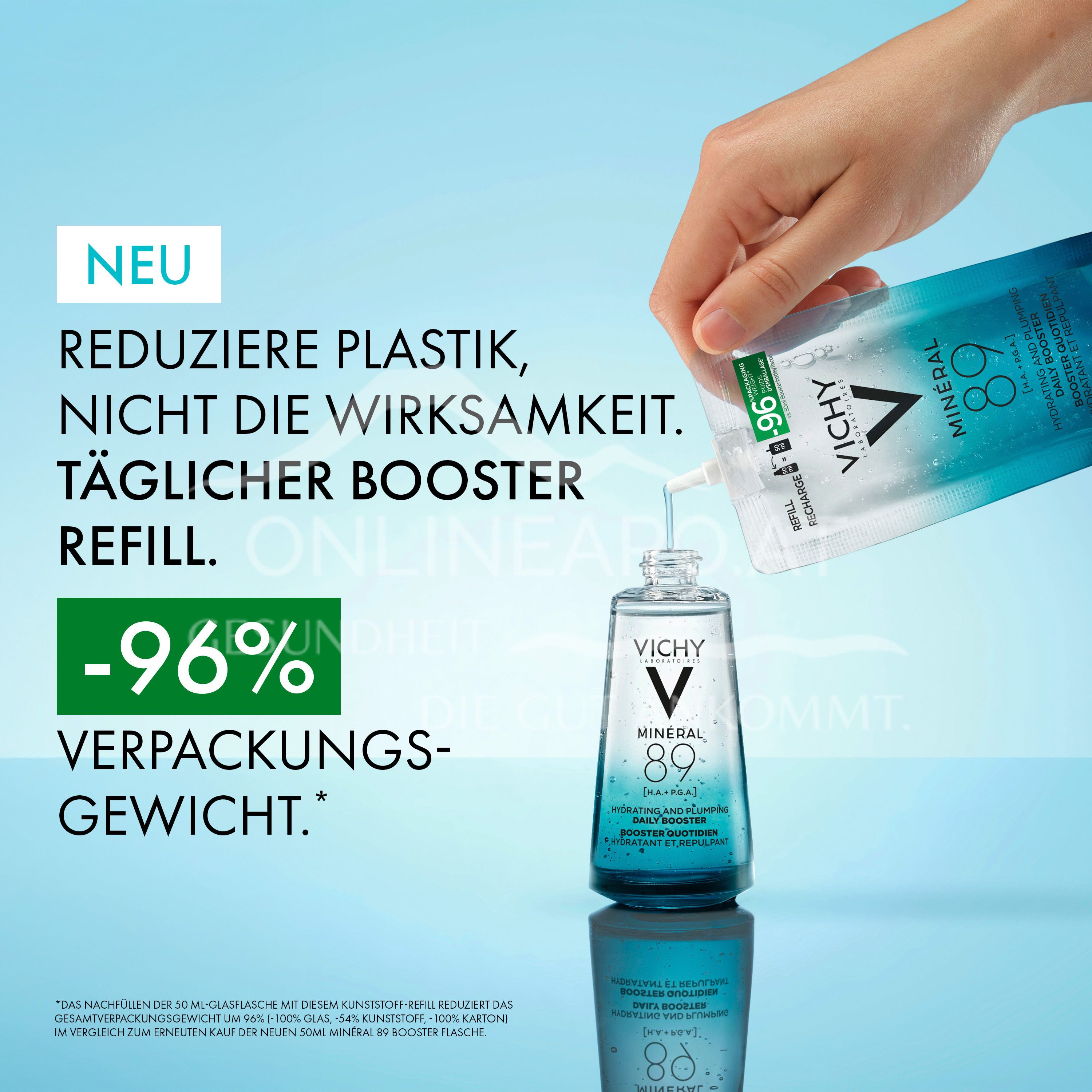 Vichy MINÉRAL 89 Feuchtigkeitsspendender und aufpolsternder täglicher Booster - Serum Nachfüllung