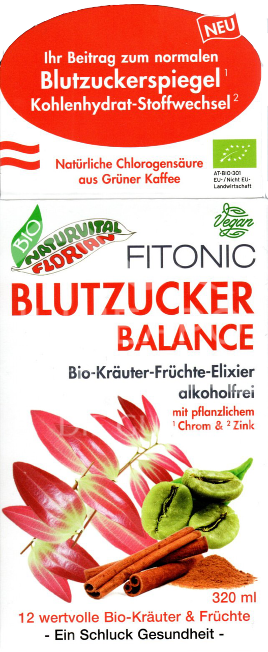 Bio Naturvital Florian Fitonic Blutzucker Balance Bio-Kräuter-Früchte-Elixier