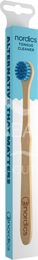 Nordics tongue brush eco bamboo with blue bristles