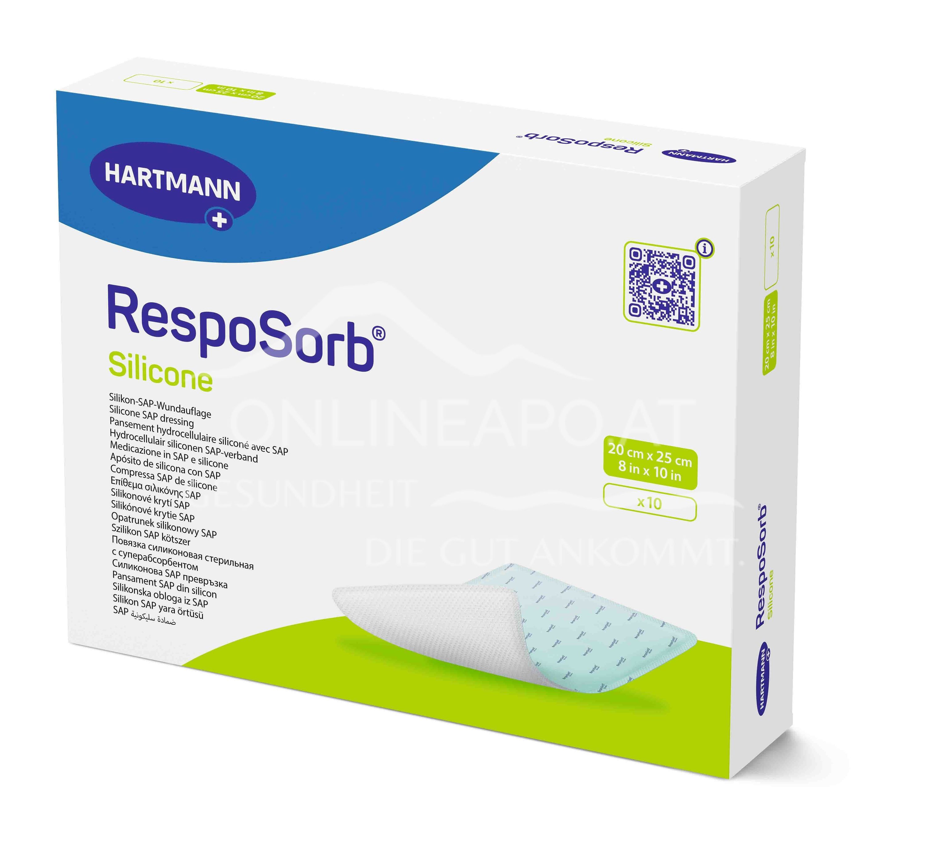 RespoSorb® Silicone superabsorbent absorbent dressing with silicone wound contact layer sterile, 20 x 25 cm
