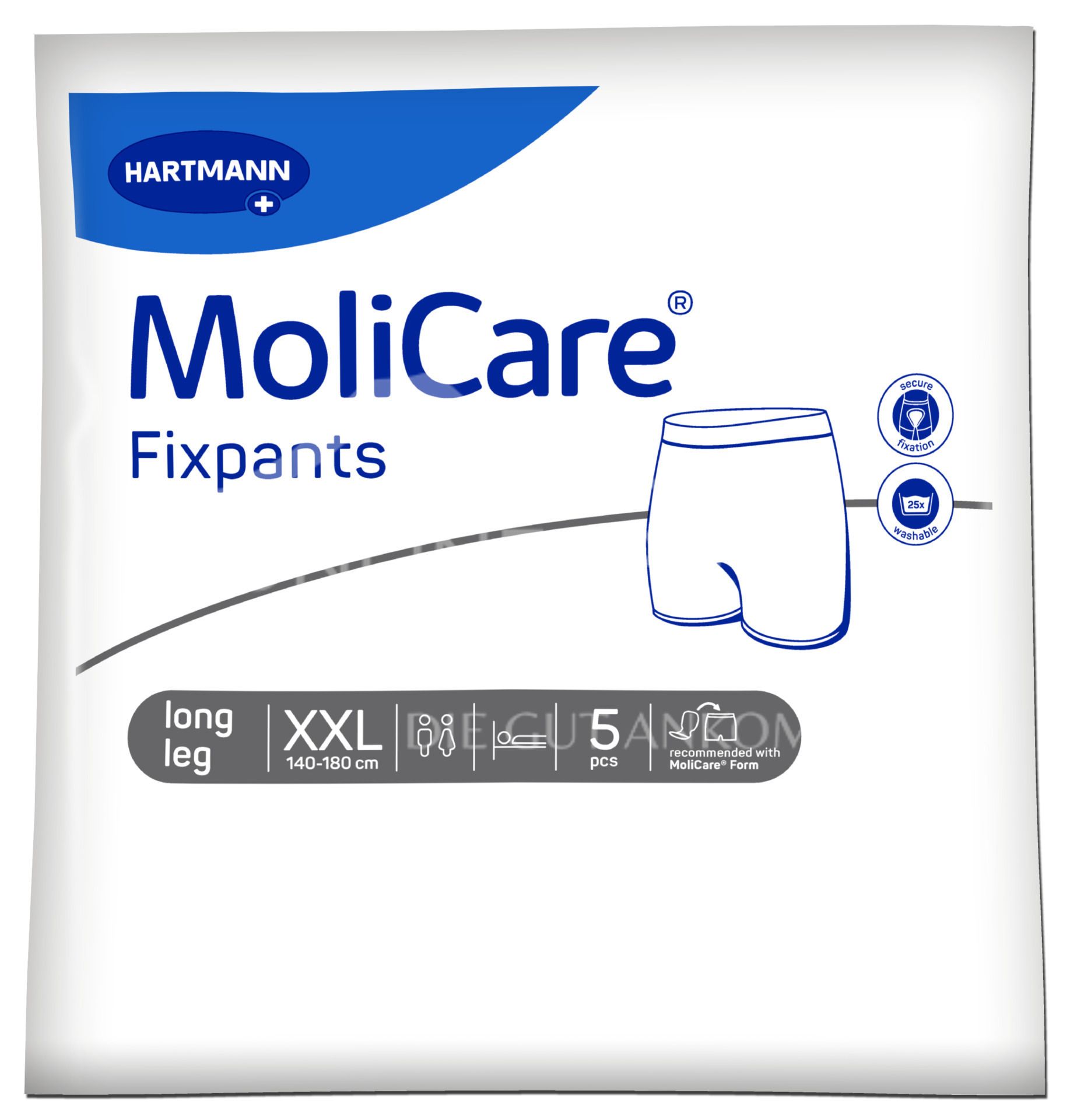 MoliCare® Premium Fixpants Long Leg - Grey fixation trousers - Size XXL