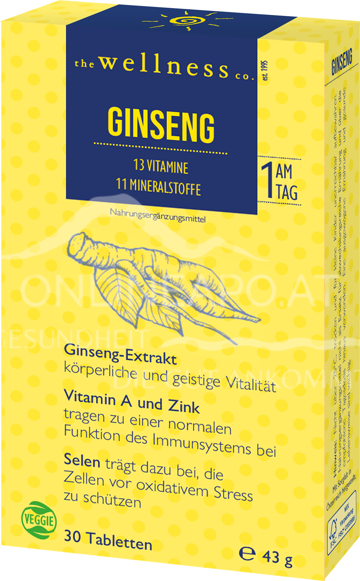 Wellness GINSENG + VITAMINE + MINERALSTOFFE Tabletten