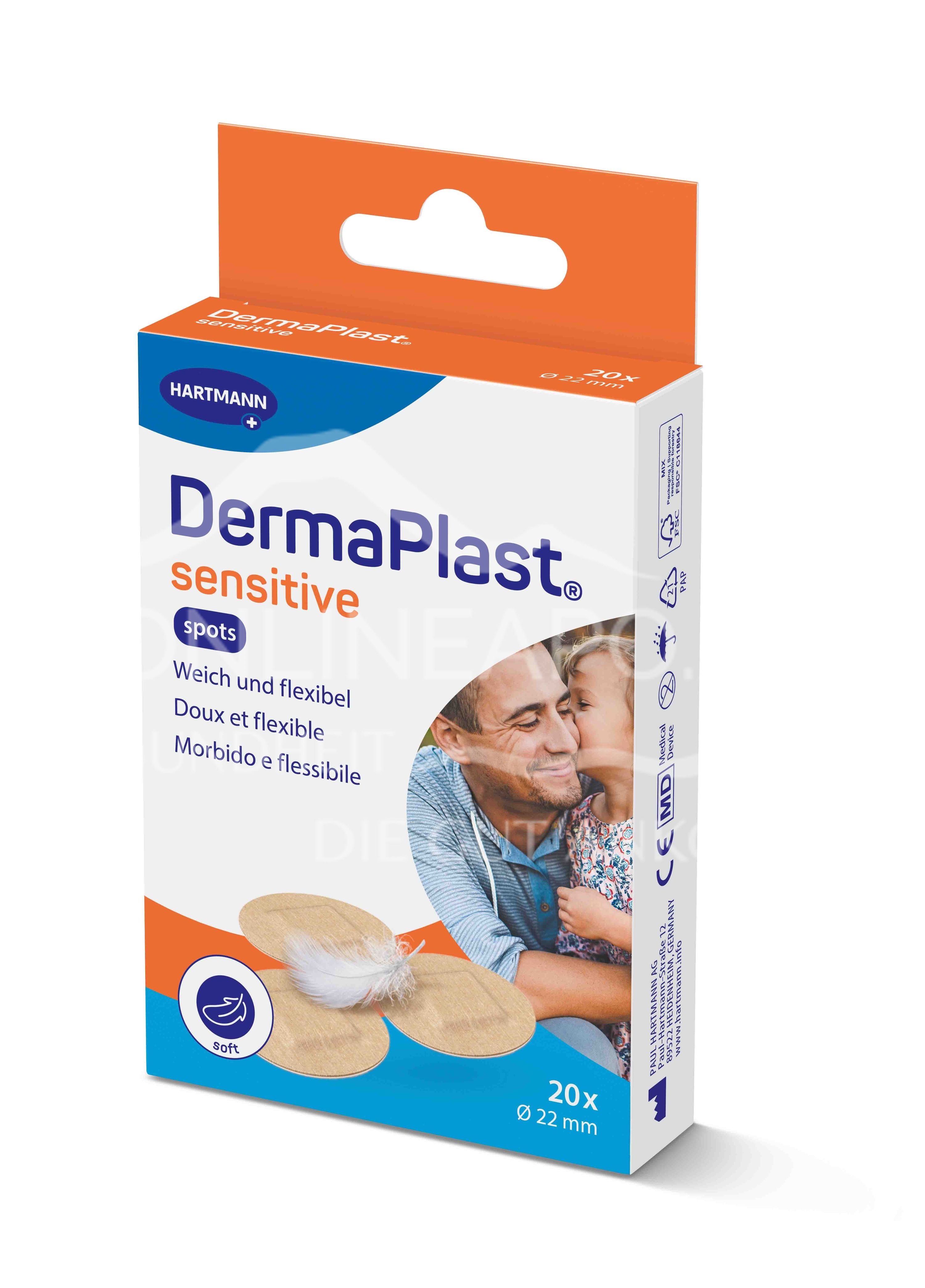 DermaPlast® Sensitive hautfarbig Spots, Ø 22 mm
