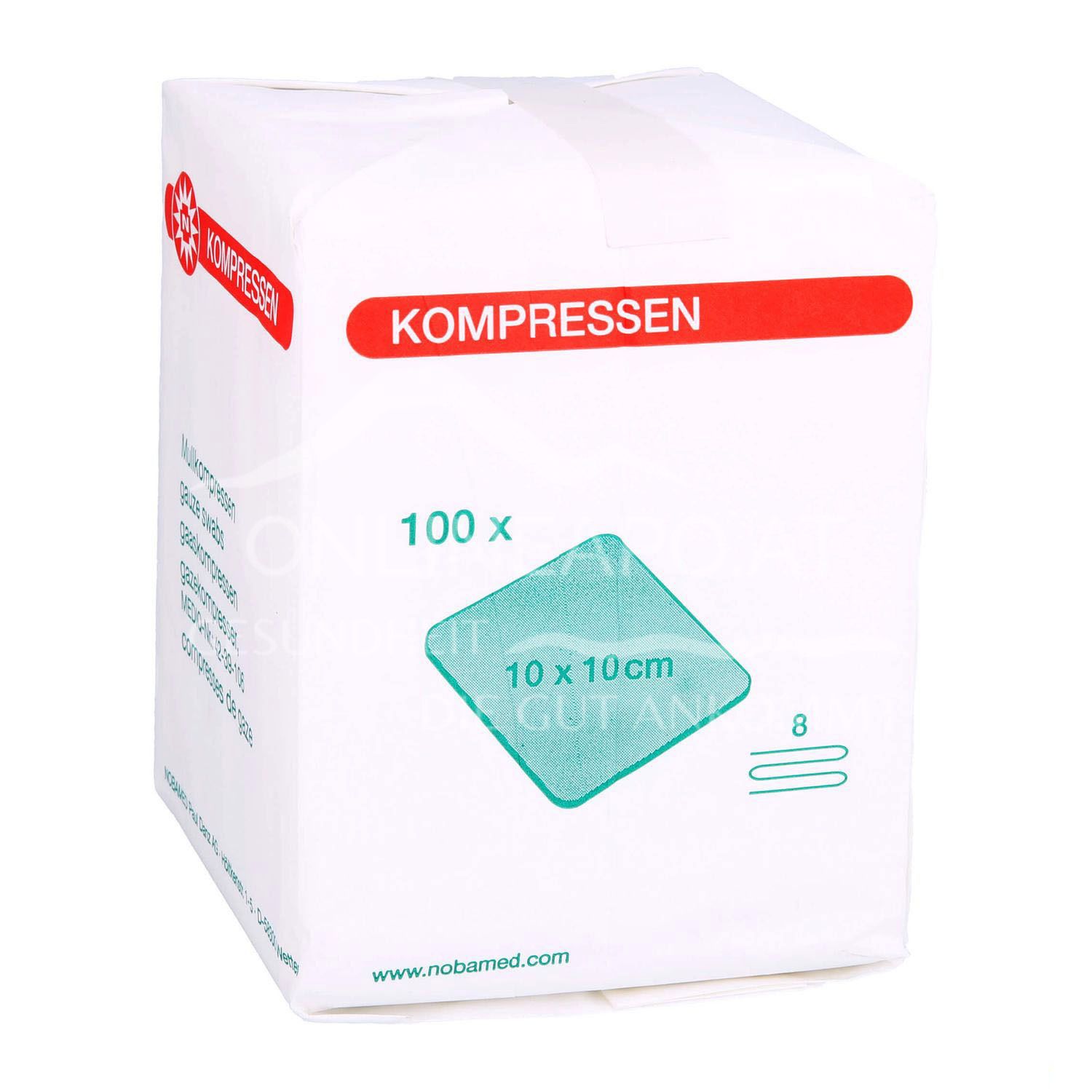 Noba Mullkompressen 8-fach, 17-fädig, unsteril, 10 x 10 cm