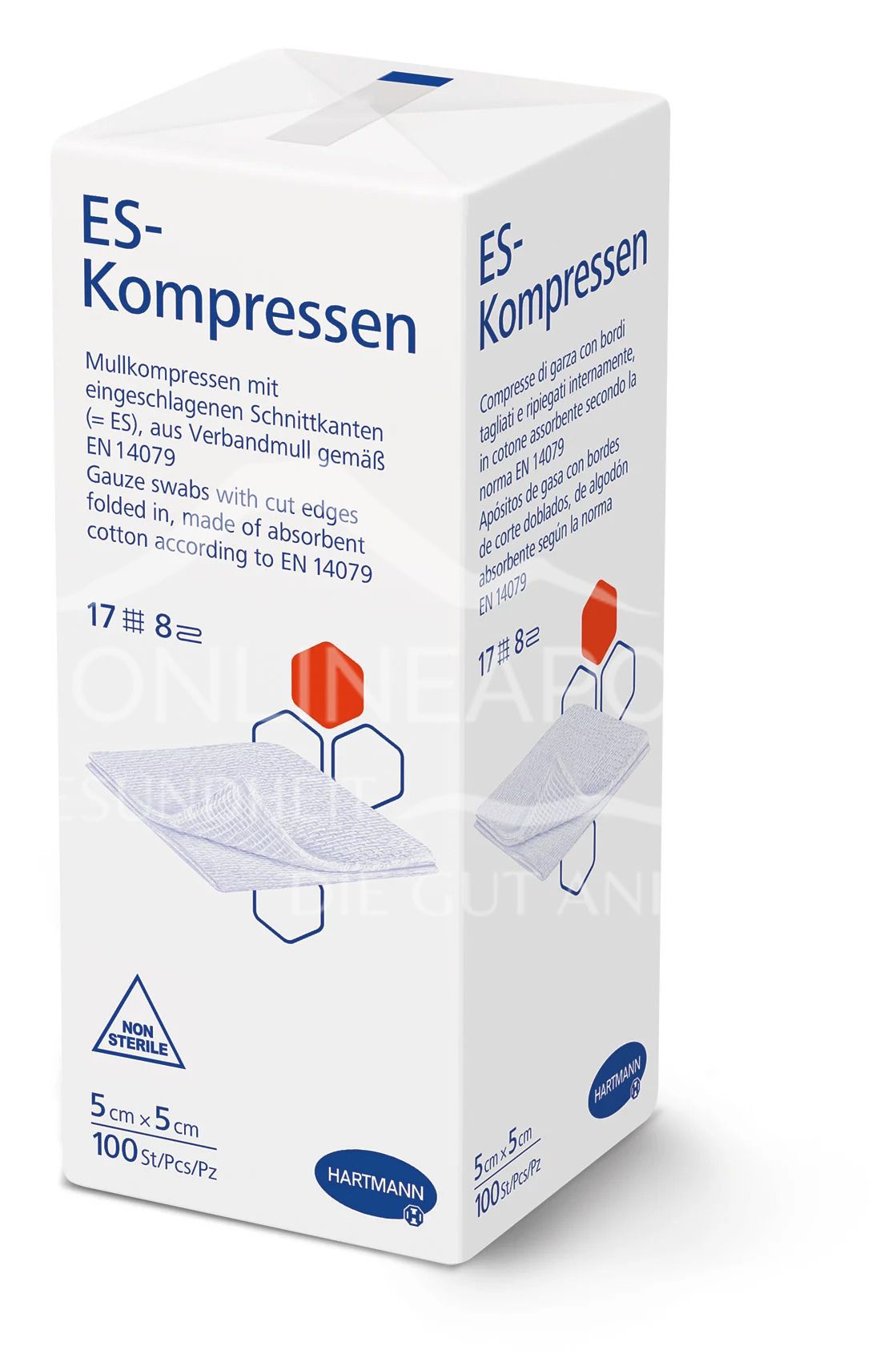 ES compresses 8-fold, non-sterile, 5 x 5 cm