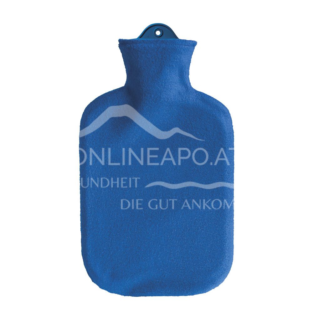 Singer hot water bottle with contour cover, blue - 2.0L