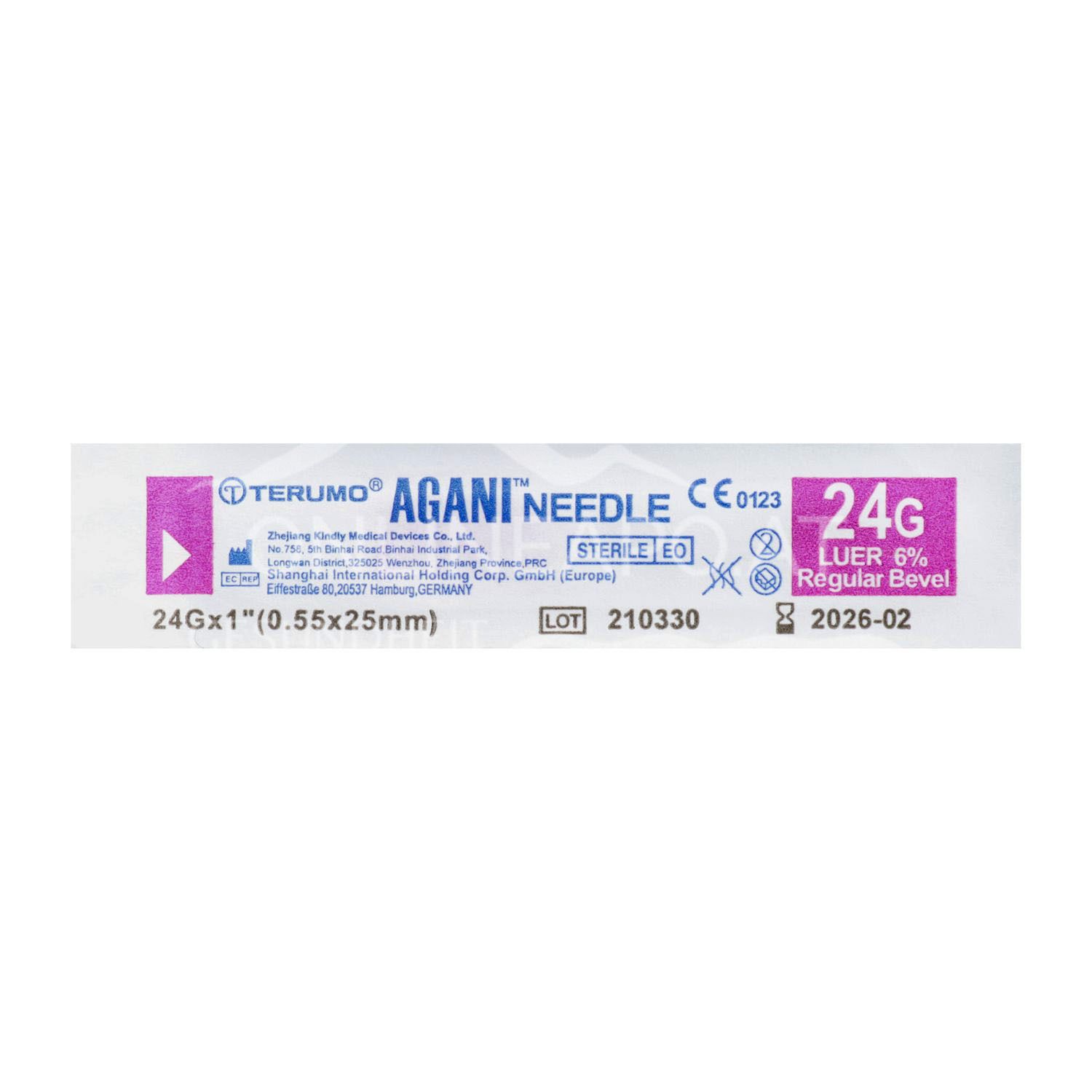 Terumo® Agani™ Einmal-Kanüle 24G x 1", Ø 0,55 x 25 mm, lila, Nr. 17