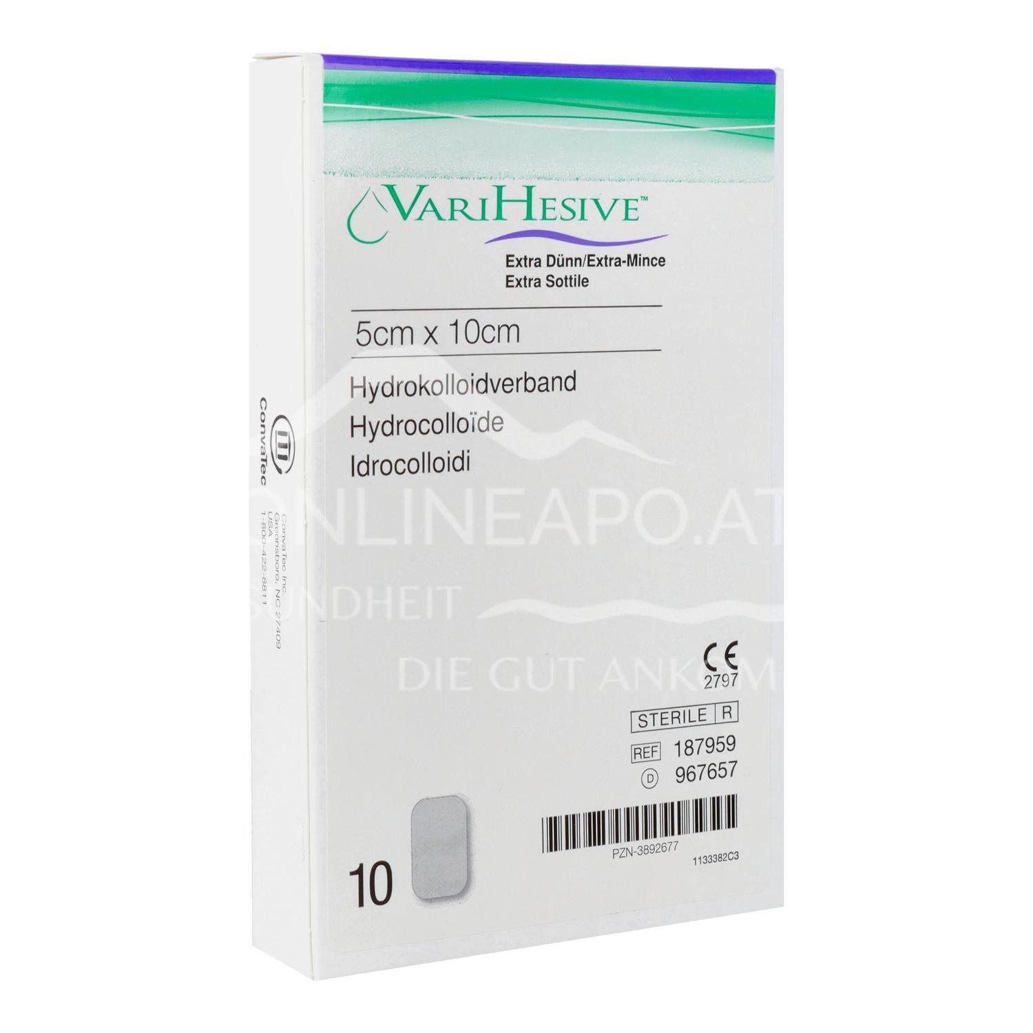 ConvaTec VARIHESIVE® Extra dünn Hydrokolloidverband steril, 5 x 10 cm