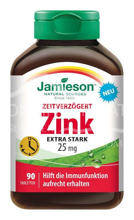 Jamieson zinc 25 mg time-released tablets
