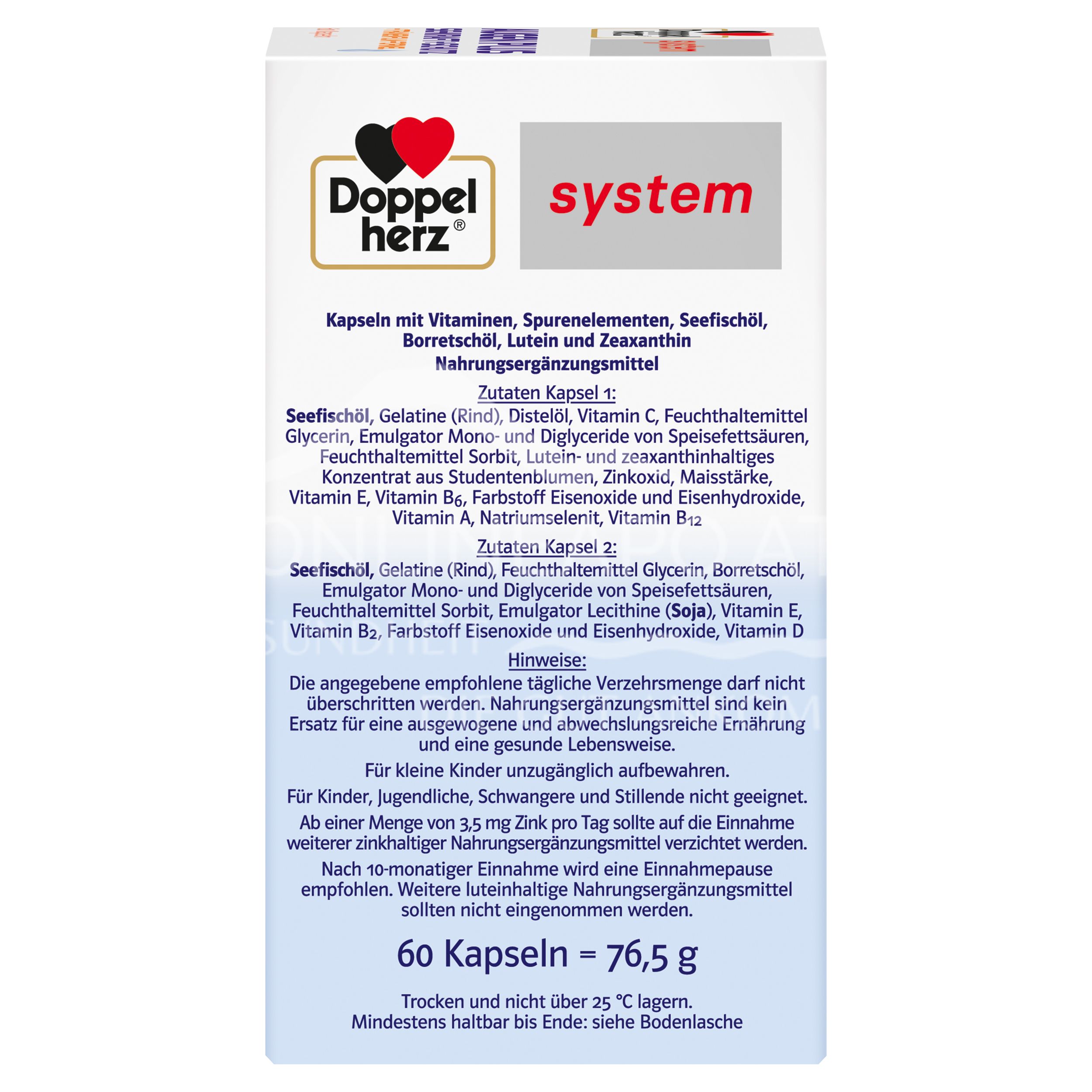 Doppelherz system AUGEN PLUS SEHKRAFT + SCHUTZ + Tränenfilm-Formel Kapseln