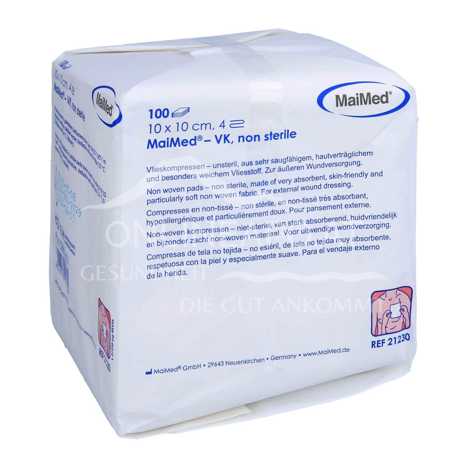 MaiMed Vlieskompressen 4-fach, unsteril, 10 x 10 cm