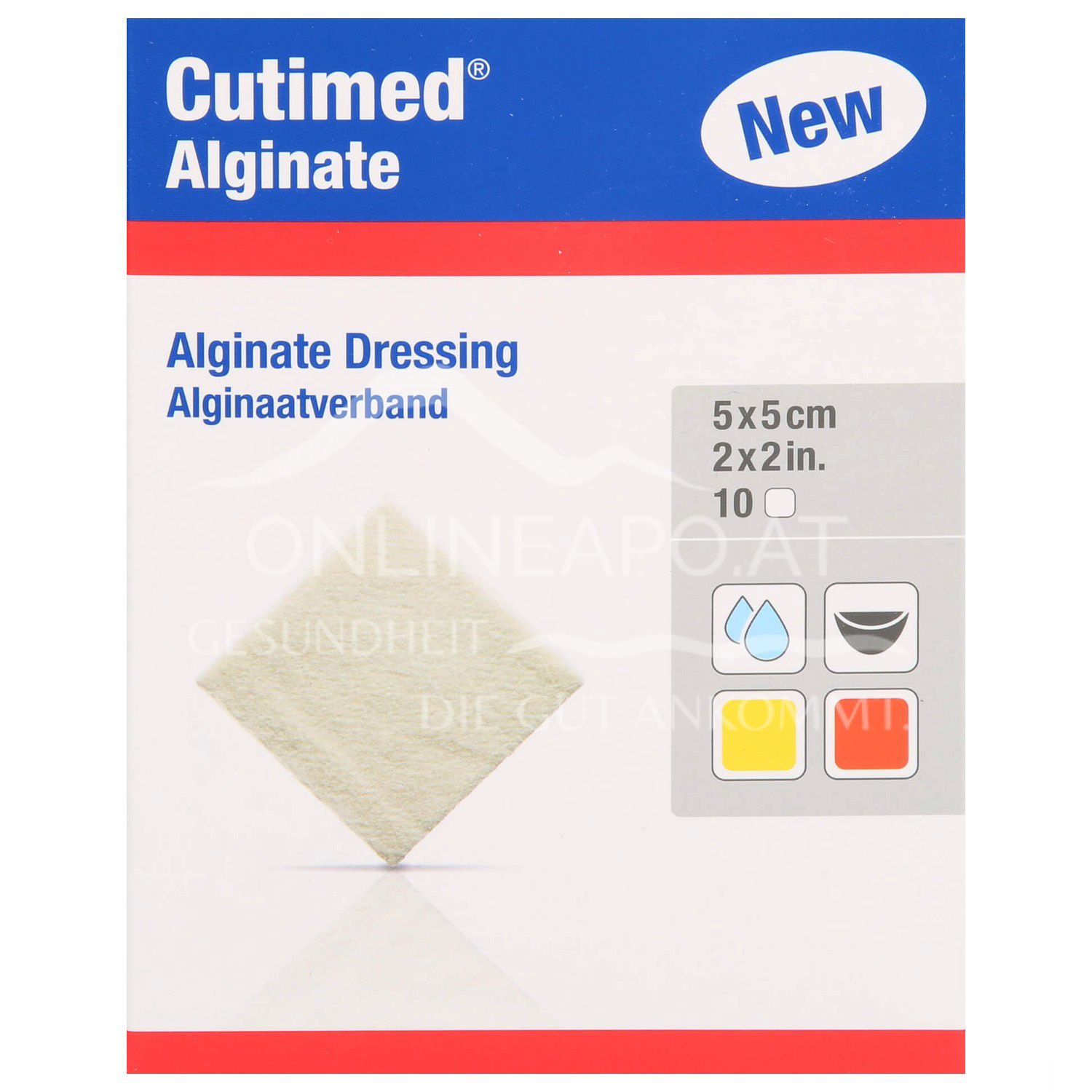 Cutimed® Alginate Kompressen steril, 5 x 5 cm