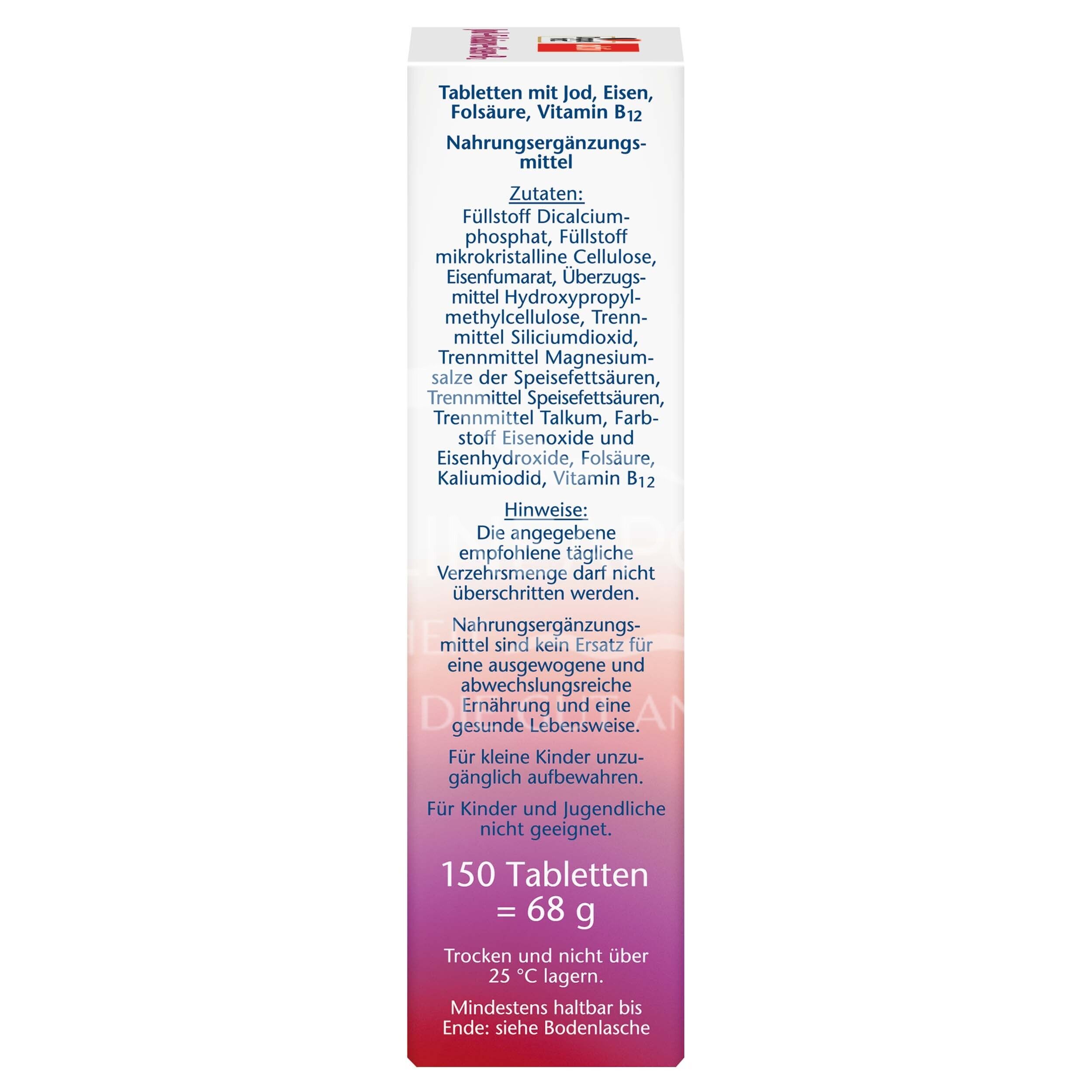Doppelherz aktiv Jod + Folsäure + Eisen + B12 Tabletten
