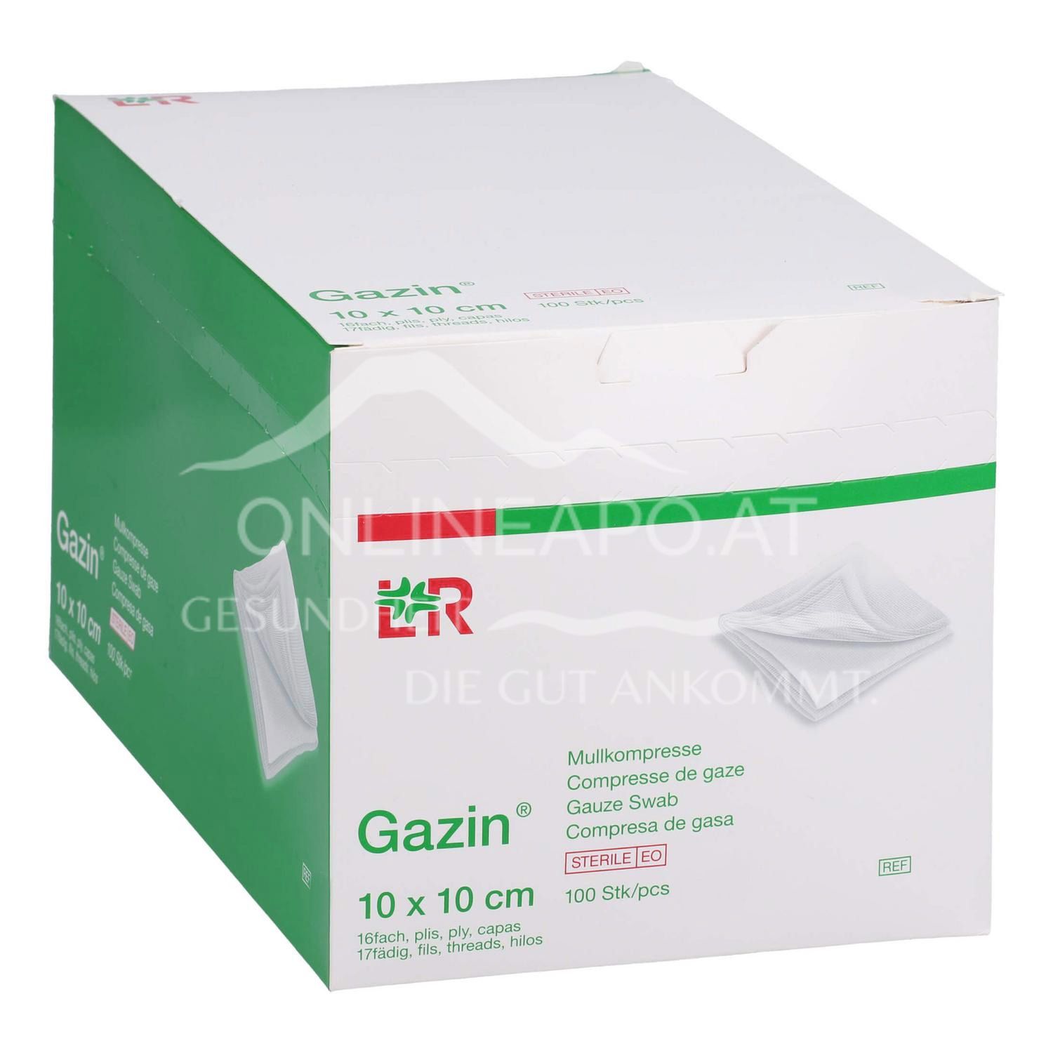 Gazin® gauze compresses sterile, 16-ply, 17-thread, 10 x 10 cm, 20 x 5 pieces