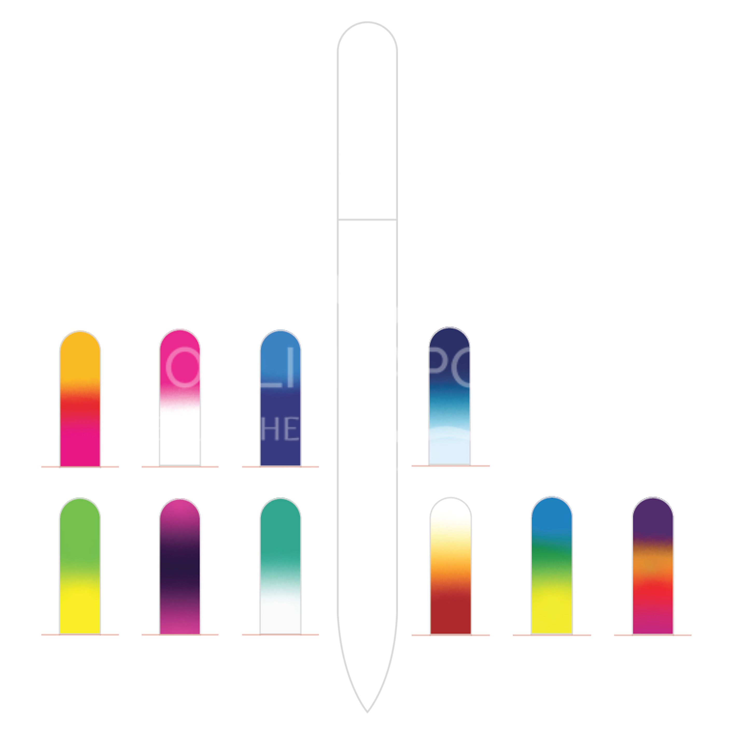 Kozbach Pharma GF140RB Glass nail file "Rainbow" 14 cm