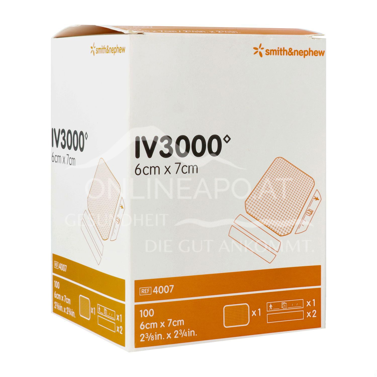 Smith & Nephew IV3000™ Transparenter Kanülen-Fixierverband steril, 6 x 7 cm