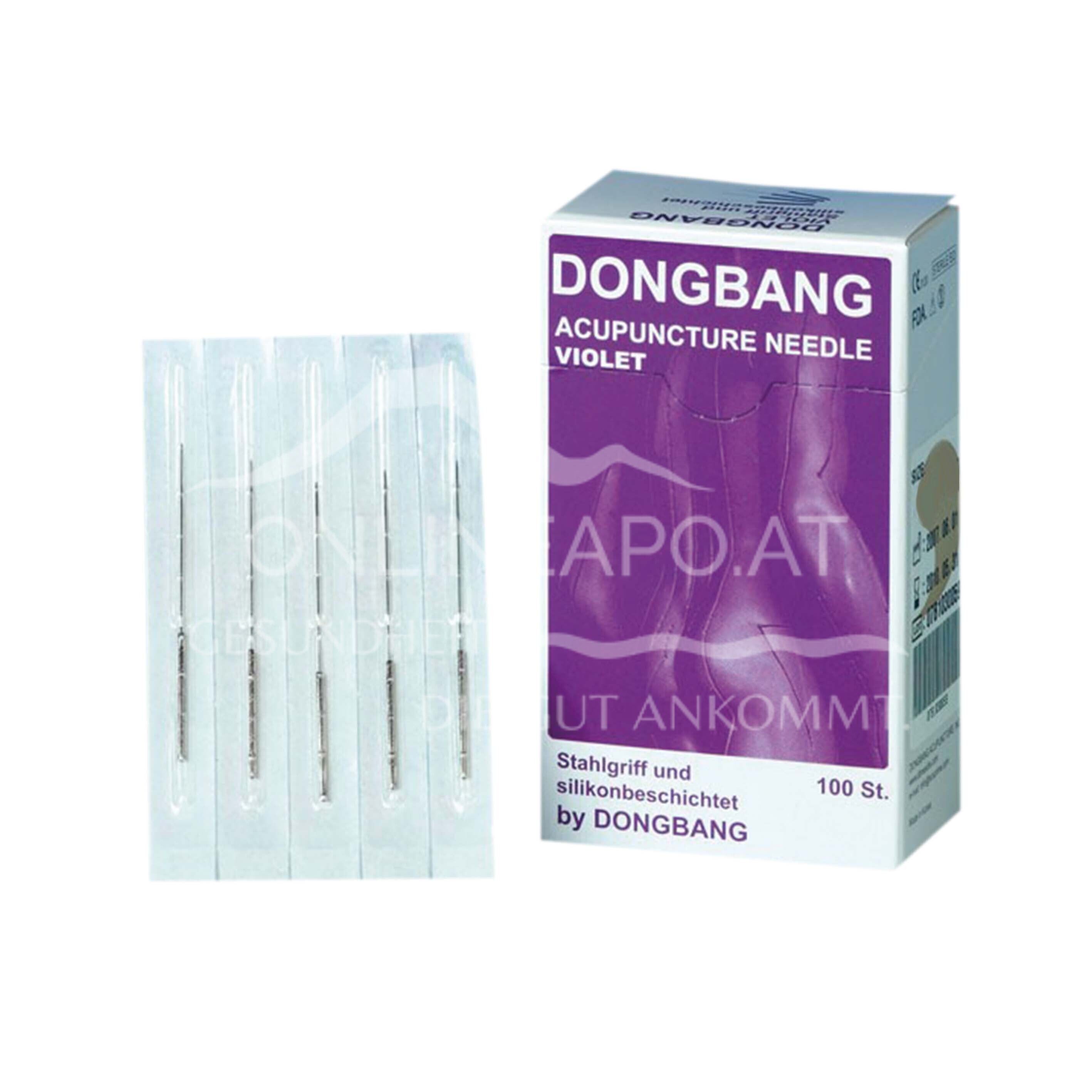 DONGBANG Akupunkturnadeln mit Stahlgriff, Violett, 0,3 x 30 mm
