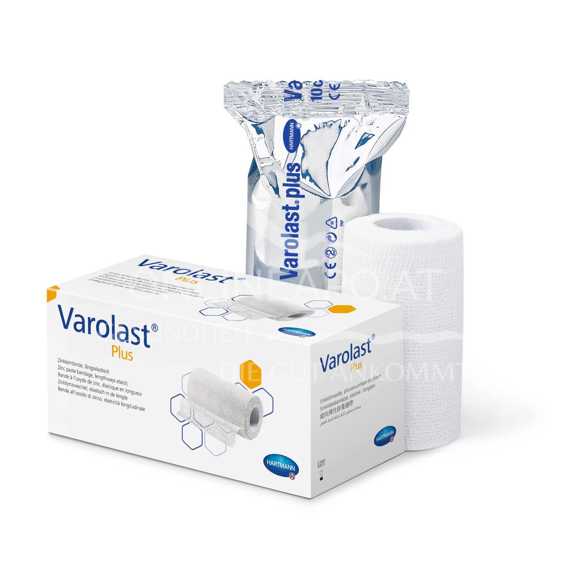 Varolast® Plus zinc paste bandages, stretched length, individually in foil pouch, 10 cm x 7 m
