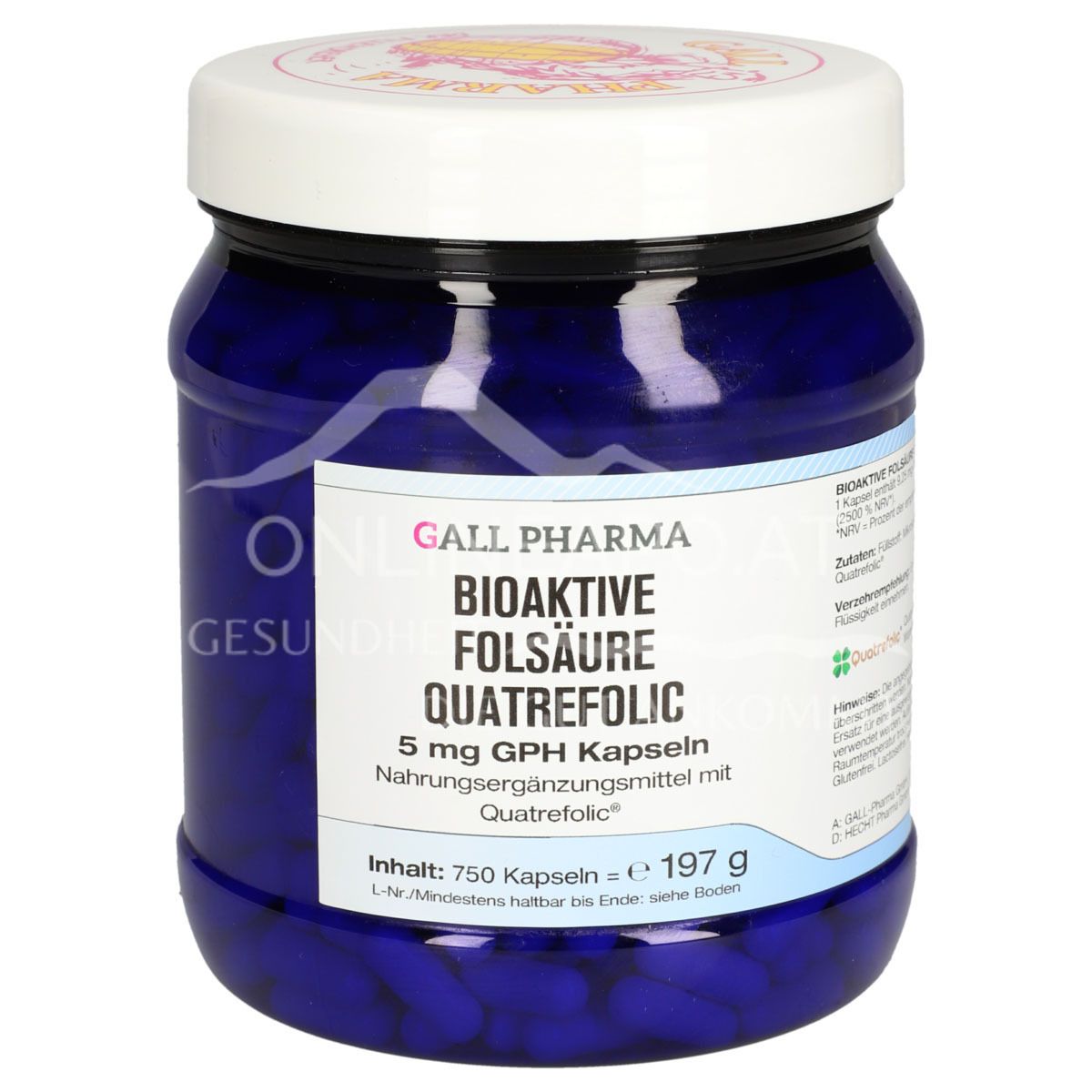 Gall Pharma Bioactive Folic Acid Quatrefolic 5 mg Capsules