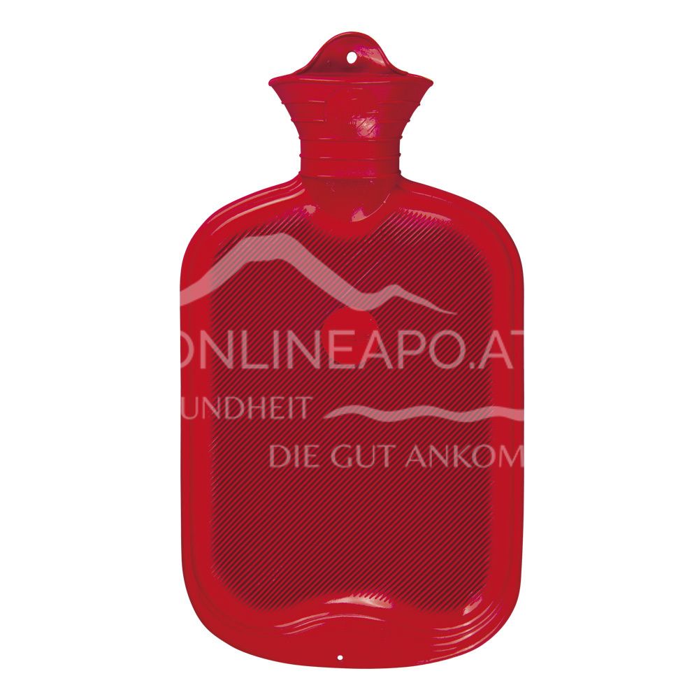 Singer hot water bottle with lamella red on both sides - 2,0L