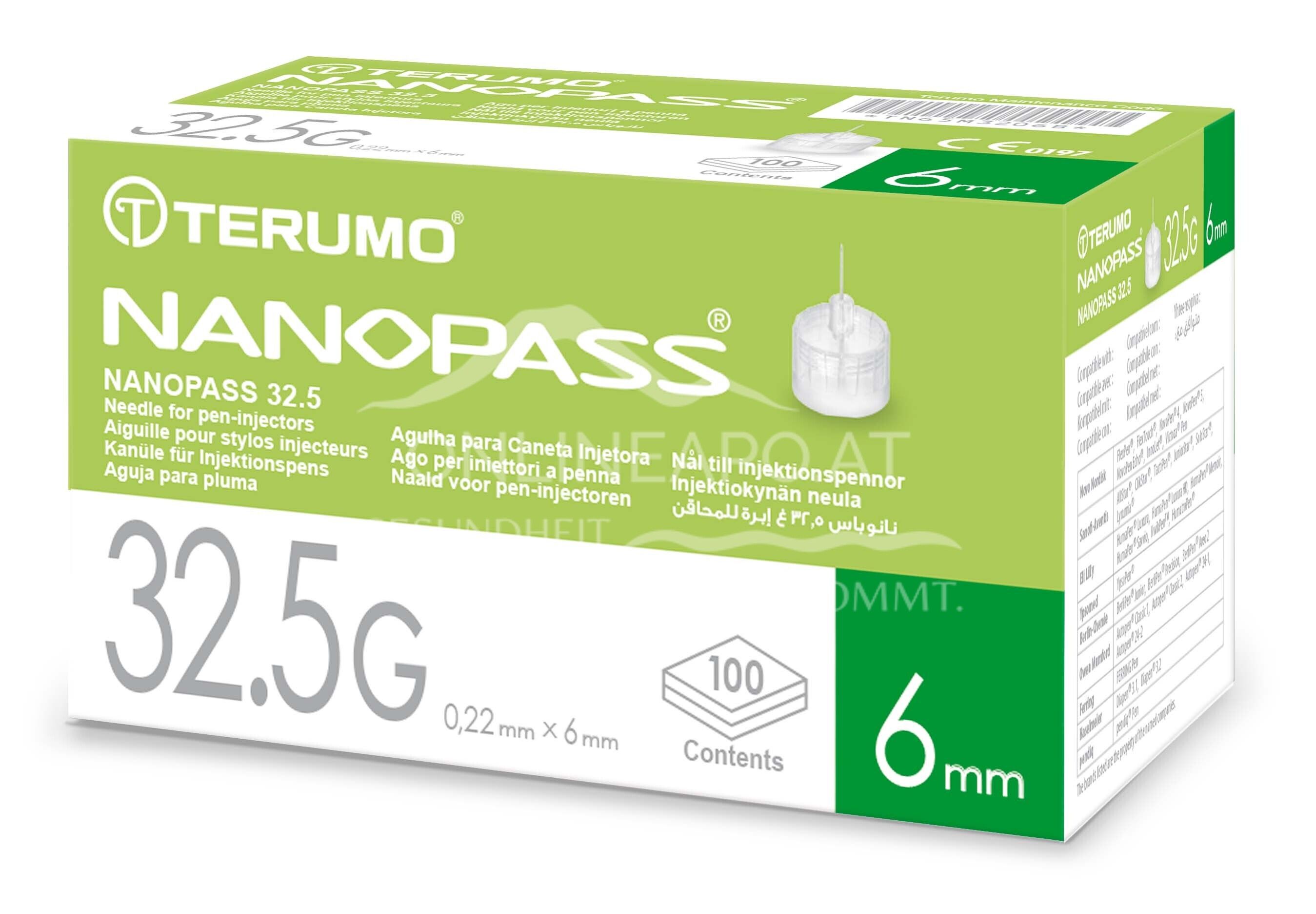 Terumo® Nanopass™ 32,5G-Nadel für Pen-Injektoren, 0,22 x 6 mm