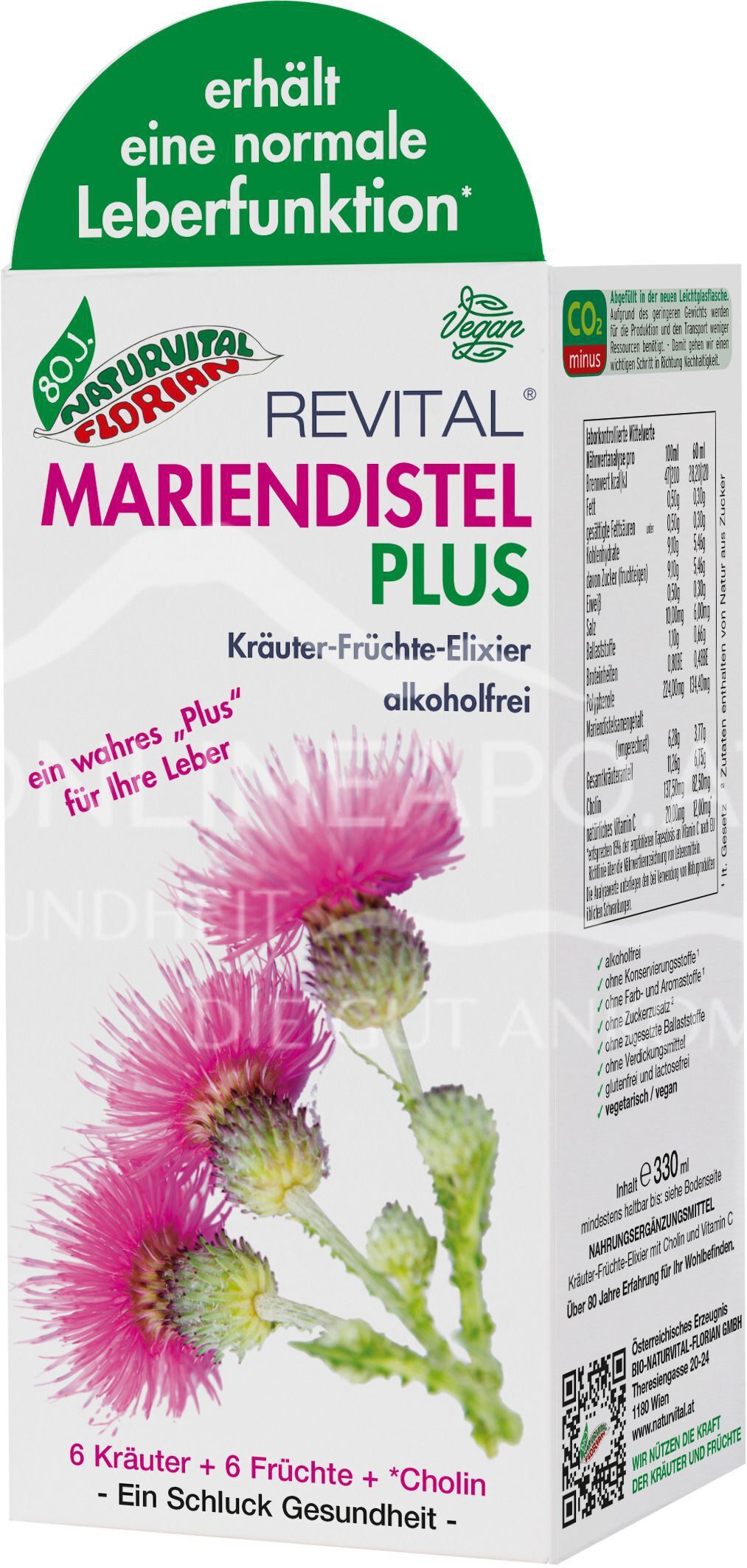 Bio Naturvital Florian Revital Mariendistel Plus Kräuter-Früchte-Elixier