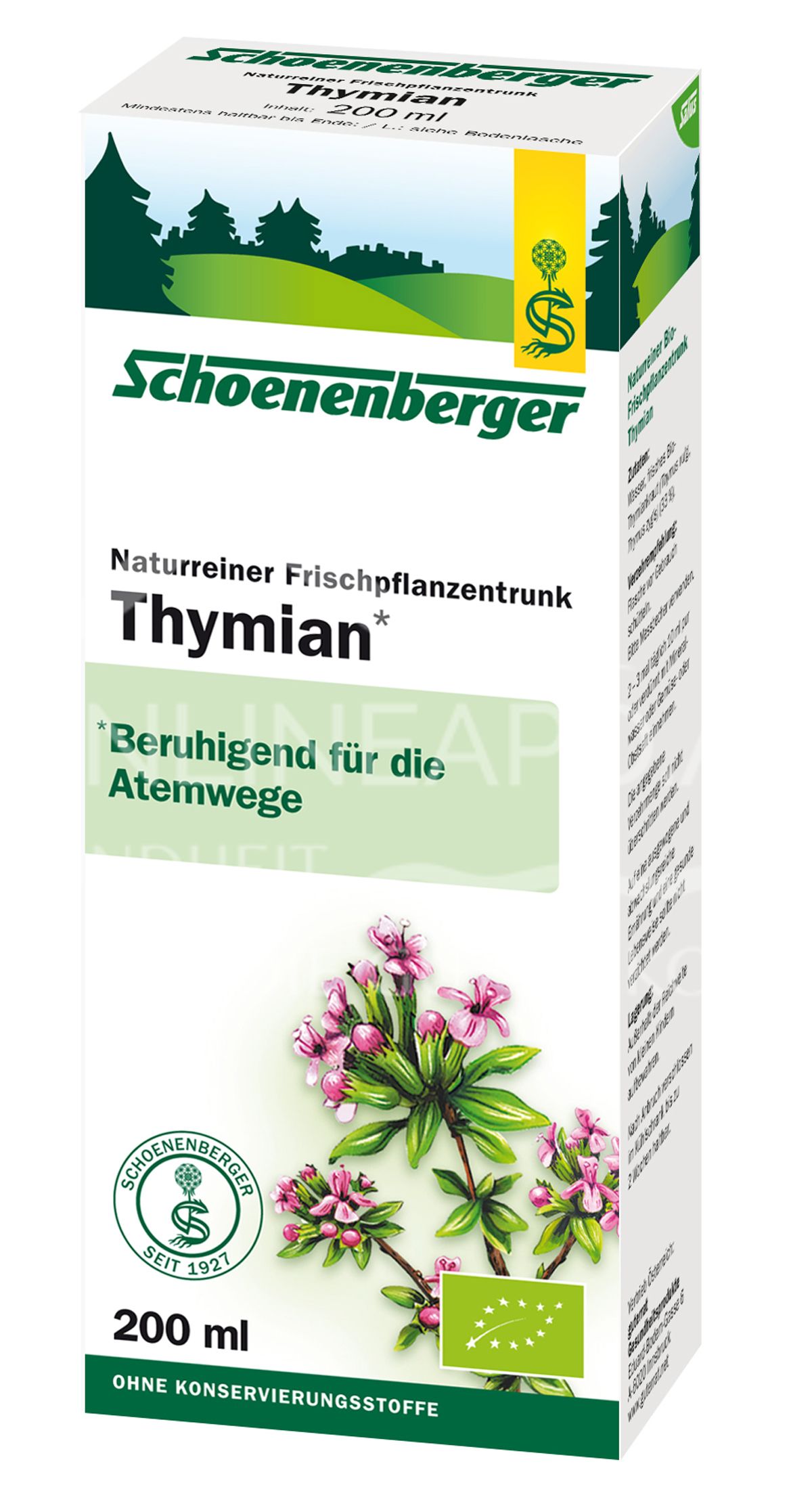 Schoenenberger Thymian Naturreiner Frischpflanzentrunk (BIO)