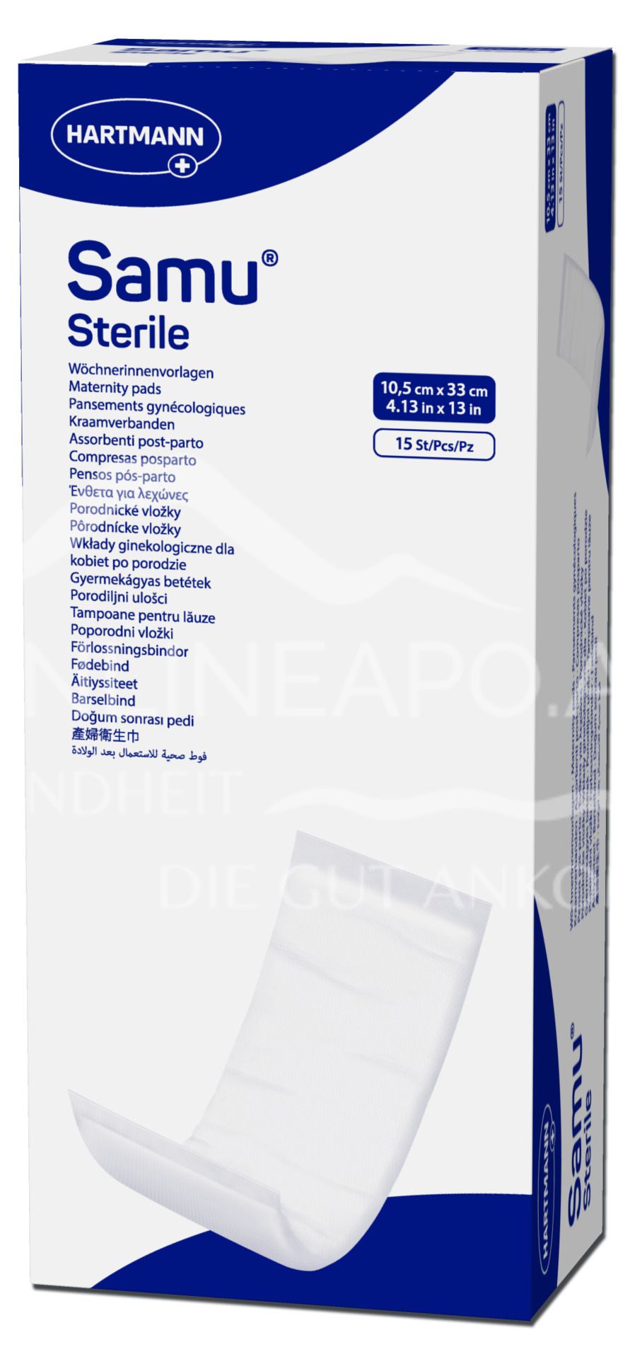 Samu® Sterile Maxi maternity pads 10.5 x 33 cm, individually packed