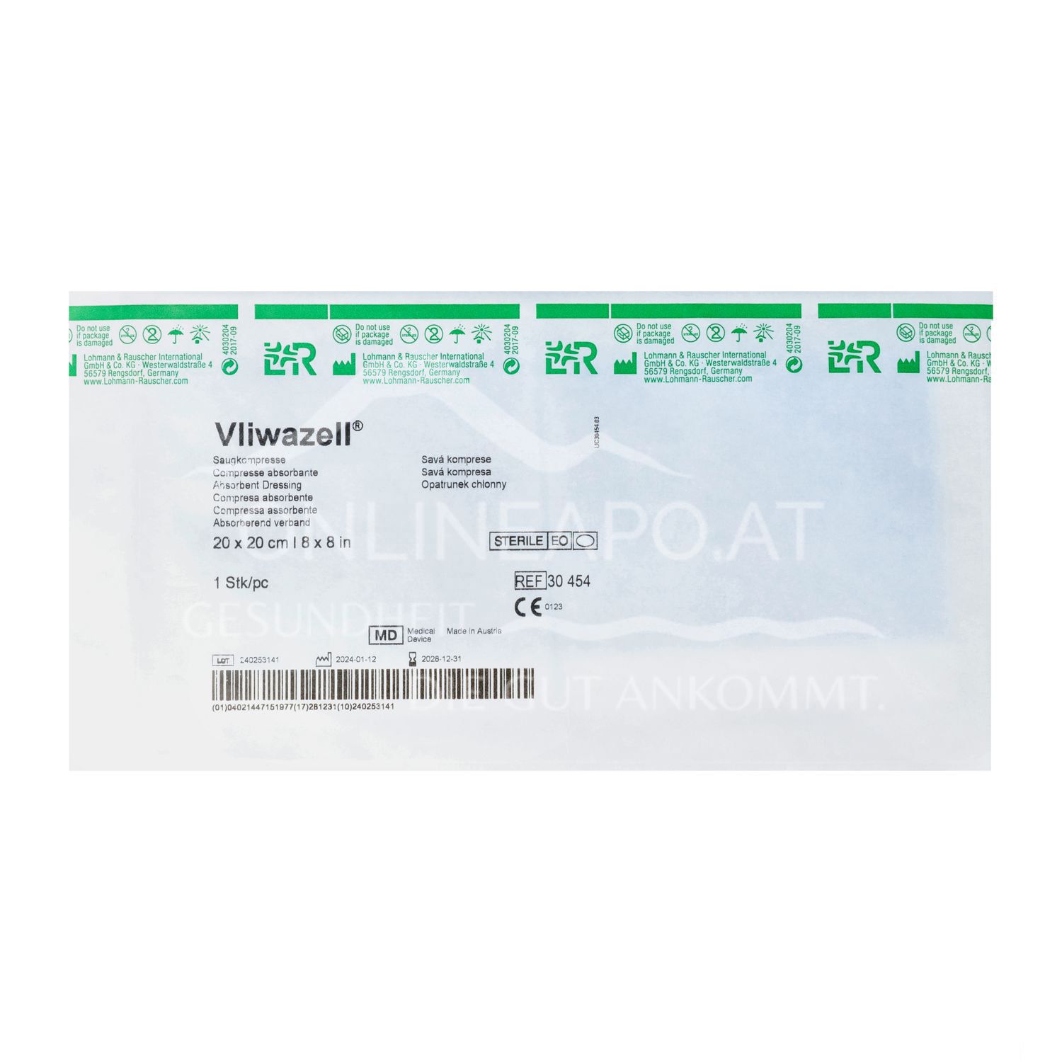 Vliwazell® absorbent pads sterile, 20 x 20 cm