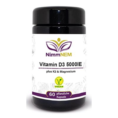 NimmNEM Vitamin D3 5000IE plus K2 & Magnesium Capsules
