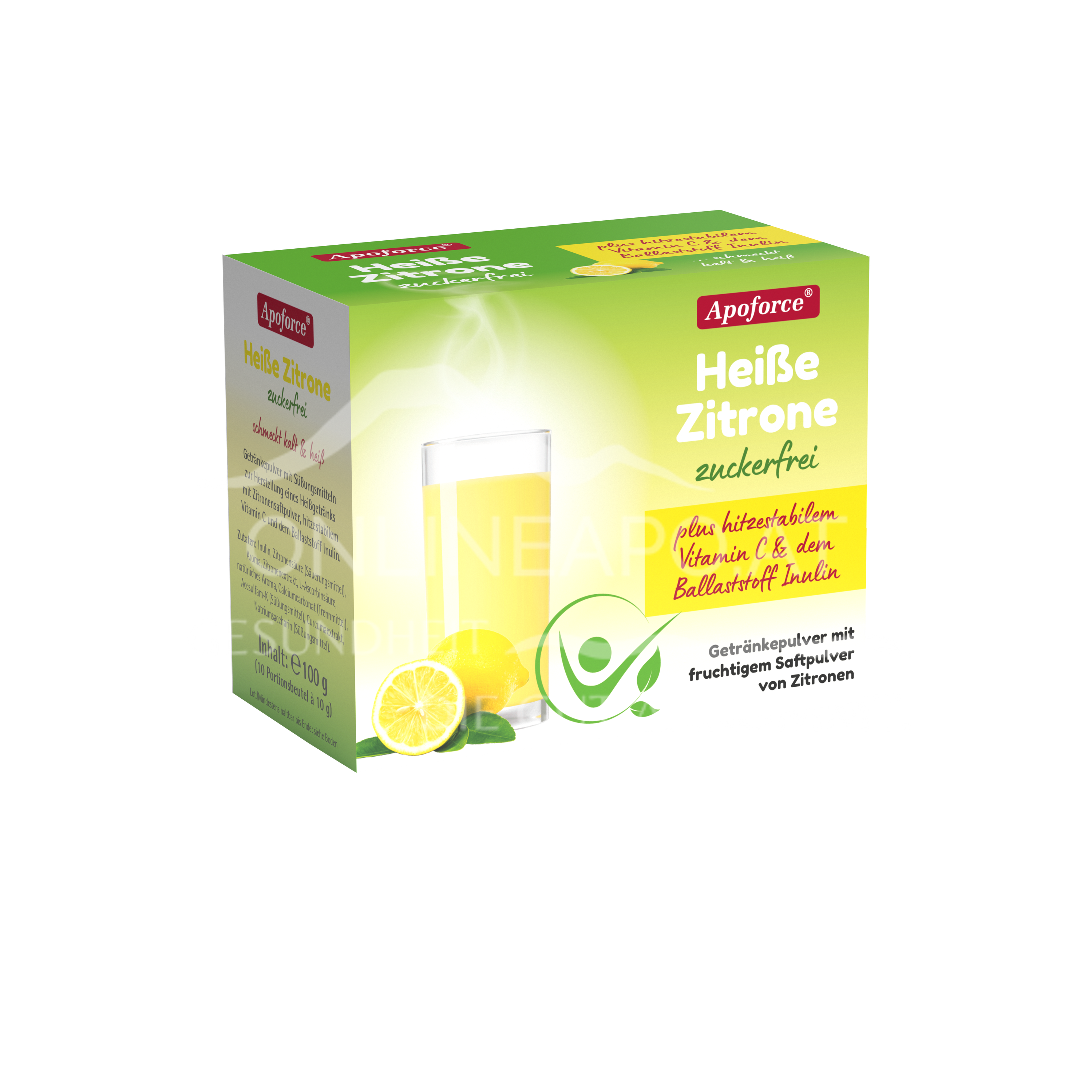 Apoforce® hot lemon sugar-free drink powder