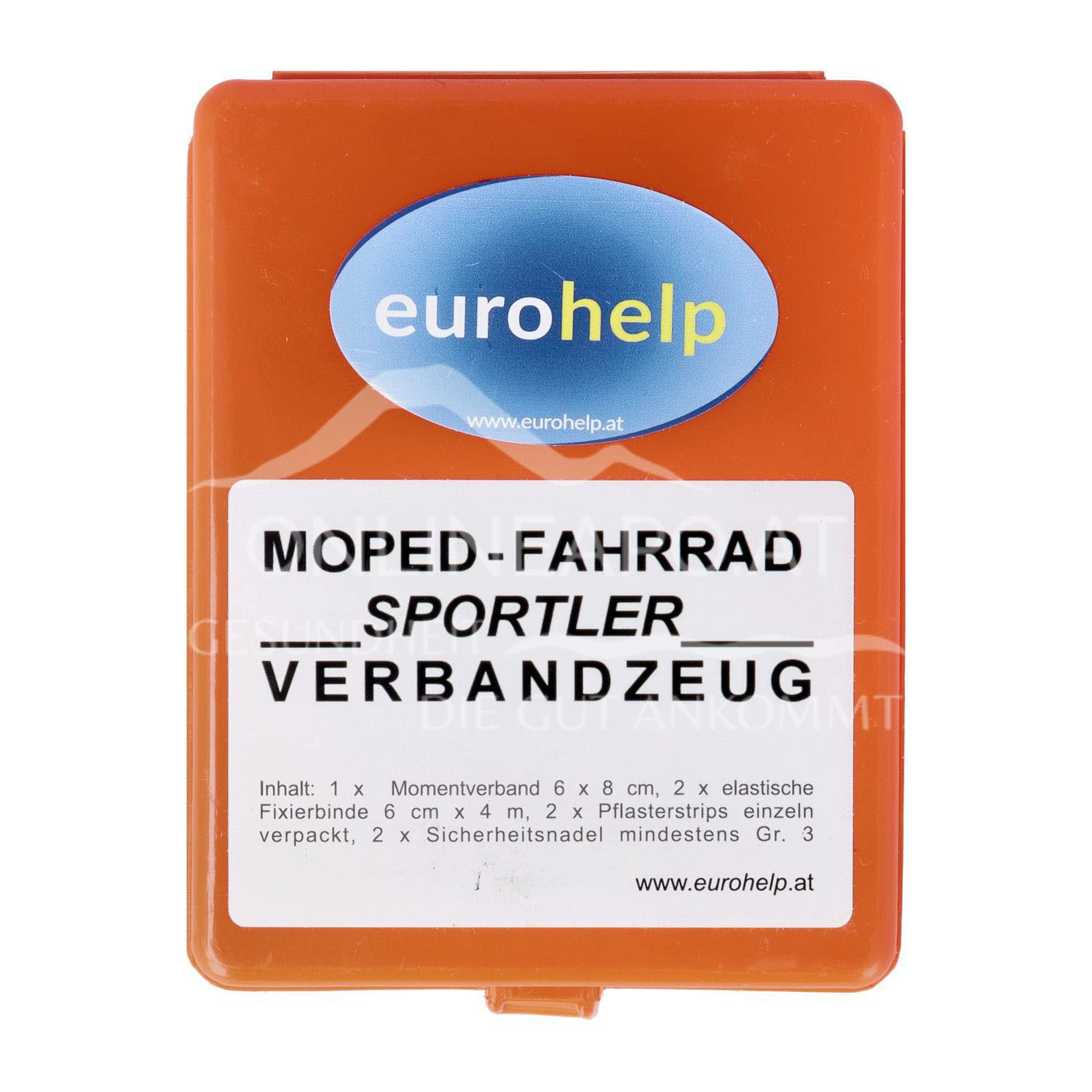 Eurohelp Verbandkassette für einspurige Fahrzeuge (Moped oder Fahrrad)