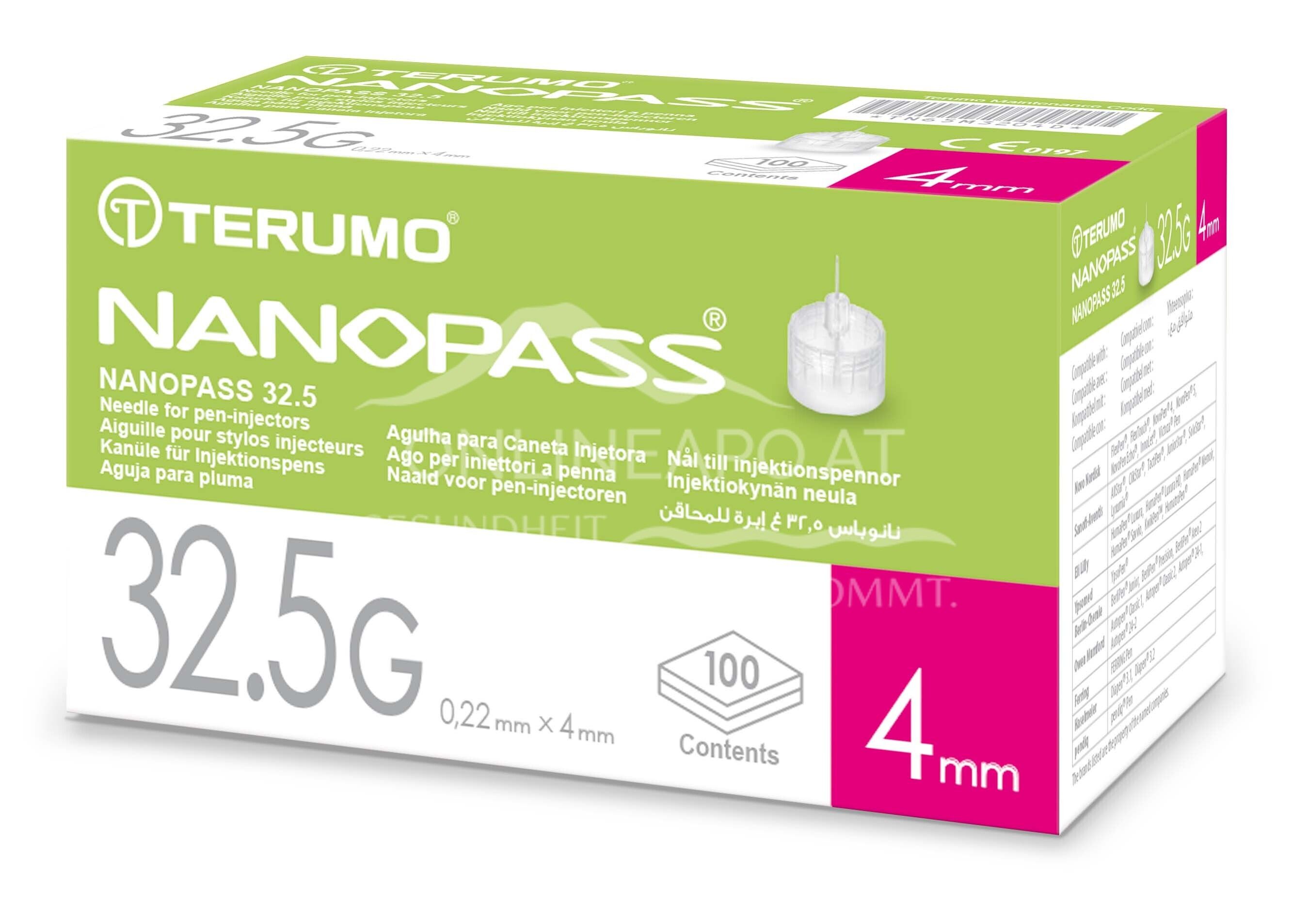 Terumo® Nanopass™ 32,5G-Nadel für Pen-Injektoren, 0,22 x 4 mm