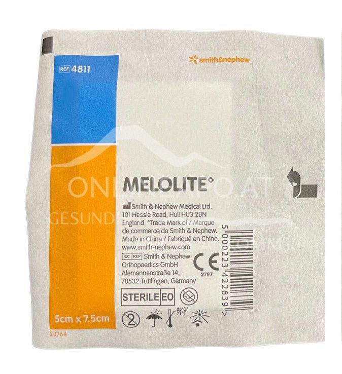 MELOLITE nicht haftende Wundauflage steril, 7,5 x 5 cm
