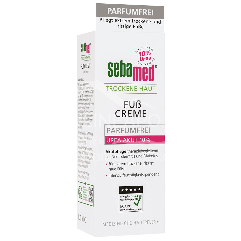 Sebamed Trockene Haut Fuß Creme parfumfrei Urea Akut 10%