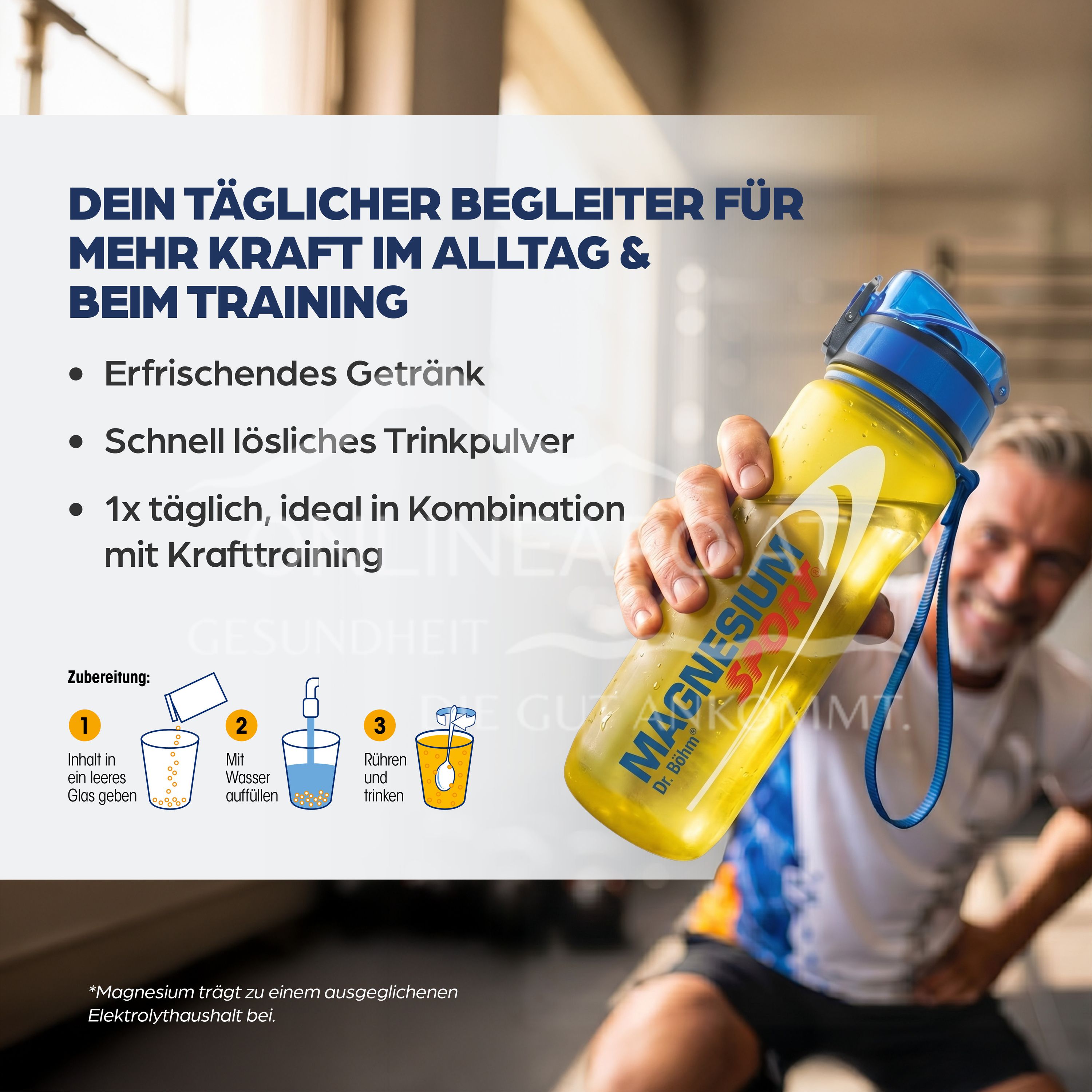 Dr. Böhm® Magnesium Sport® + Kreatin Trinkpulver Sachets