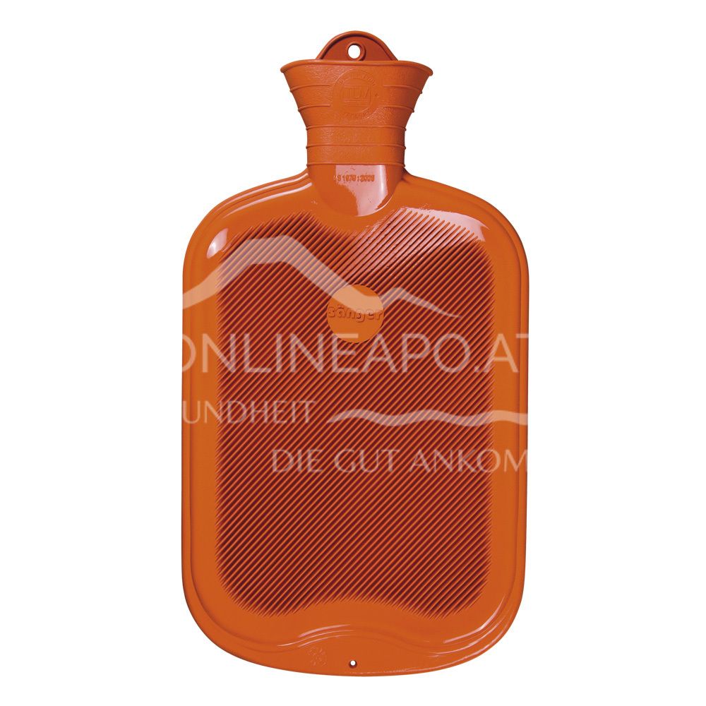 Singer hot water bottle one-sided with lamella orange - 2,0L