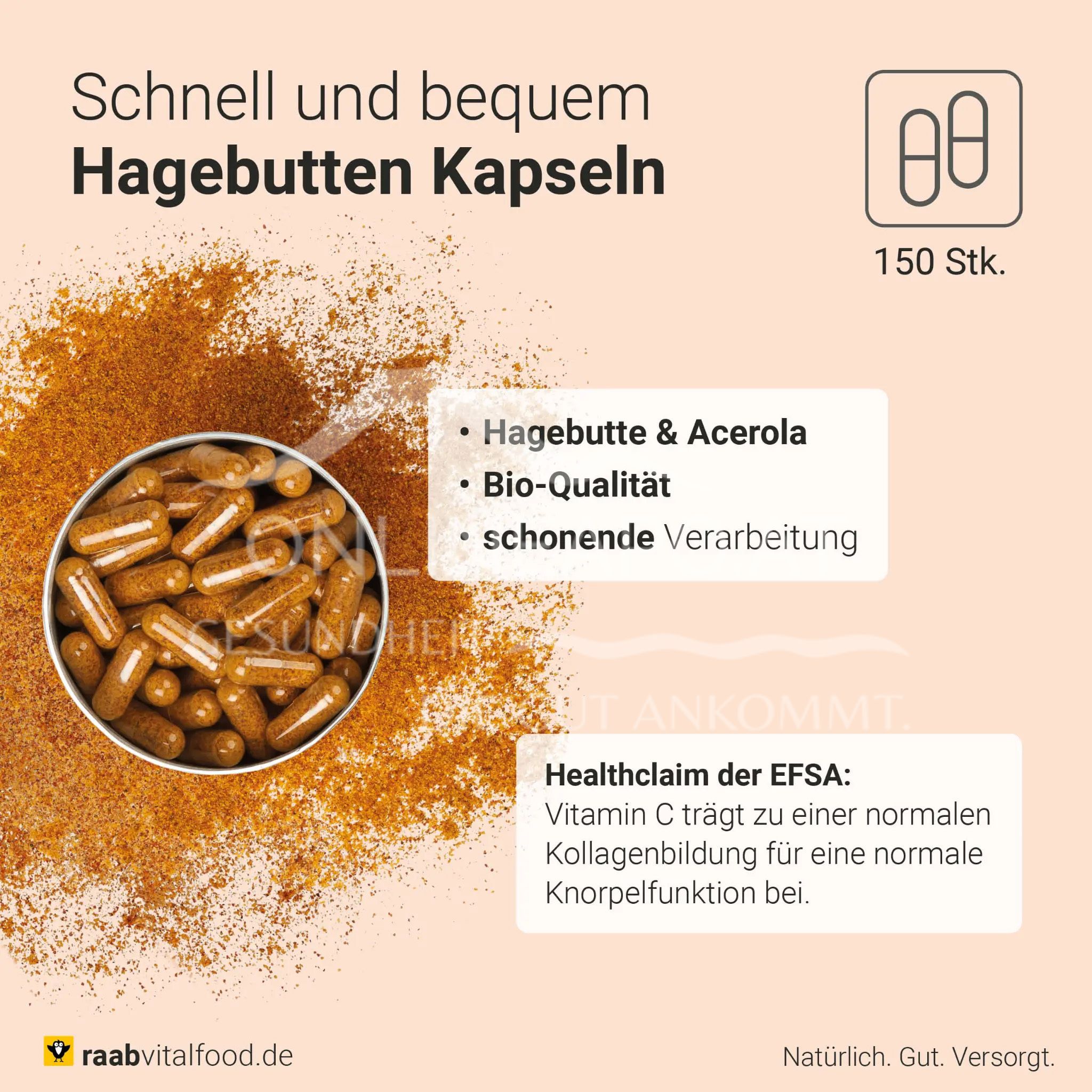 Raab® Vitalfood Bio Hagebutten Kapseln