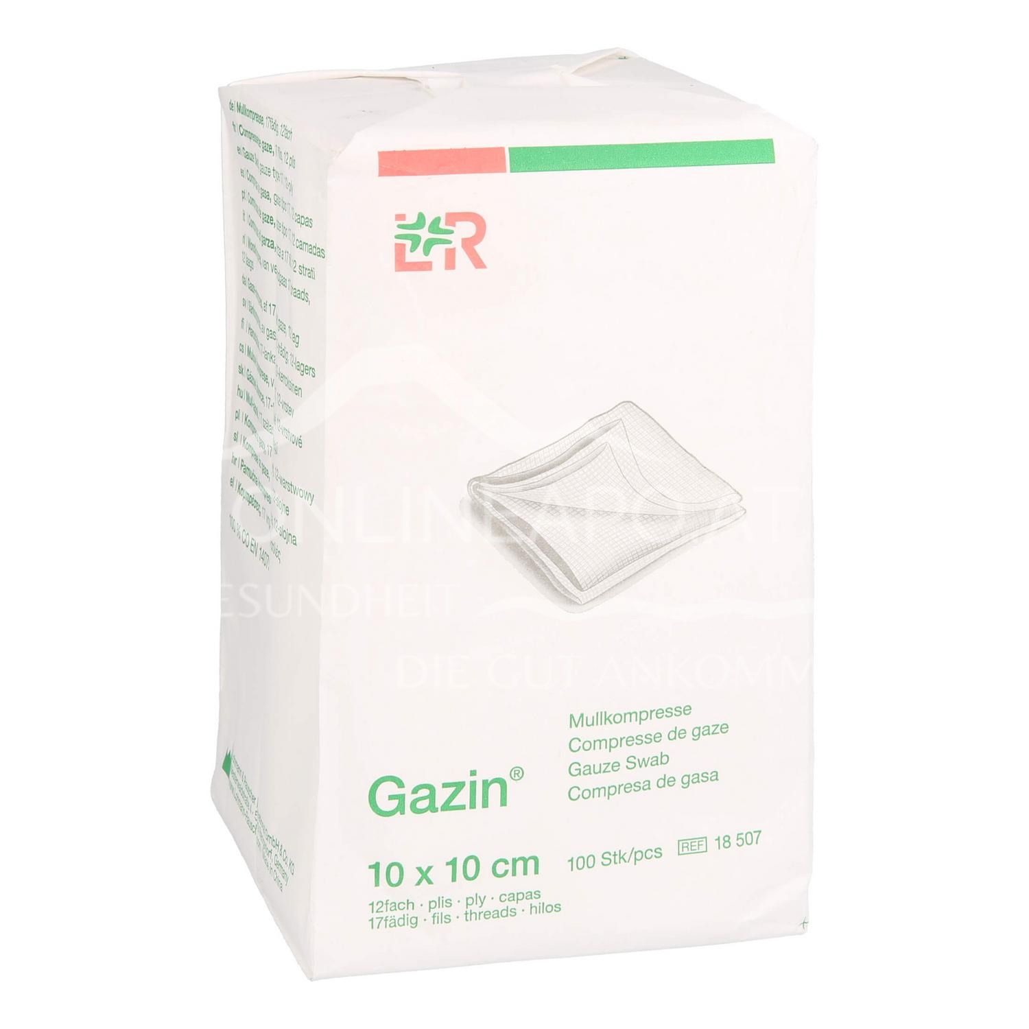 Gazin® gauze compresses non-sterile, 17-ply, 12-ply, 10 x 10 cm