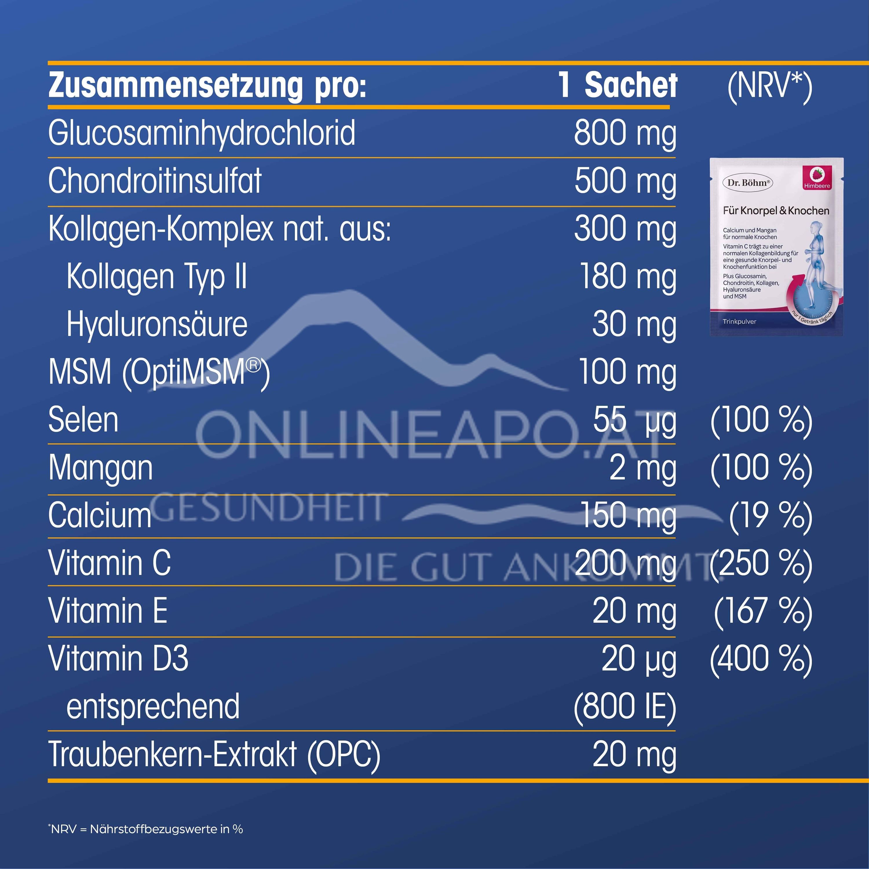 Dr. Böhm® Gelenks complex intensiv Brausegranulat - Himbeere
