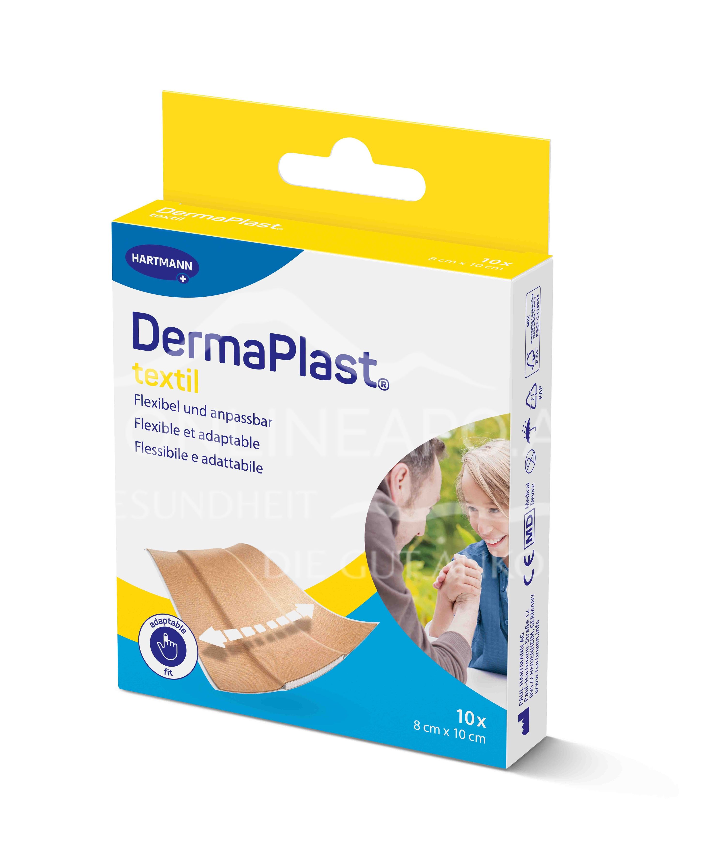DermaPlast® textile plasters, quick wound dressing, can be cut to size - 8 x 10 cm