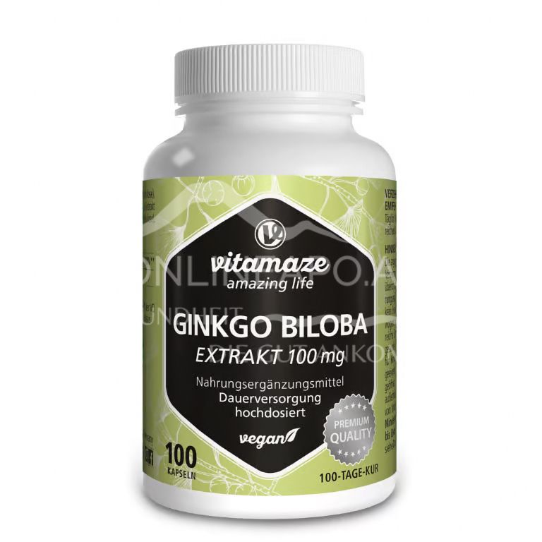 Vitamaze Ginkgo Biloba Extrakt 100 mg (50:1) hochdosiert Kapseln