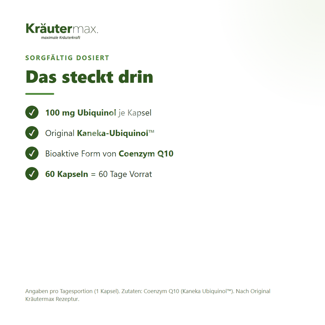 Kräutermax Ubiquinol 100 mg Kapseln
