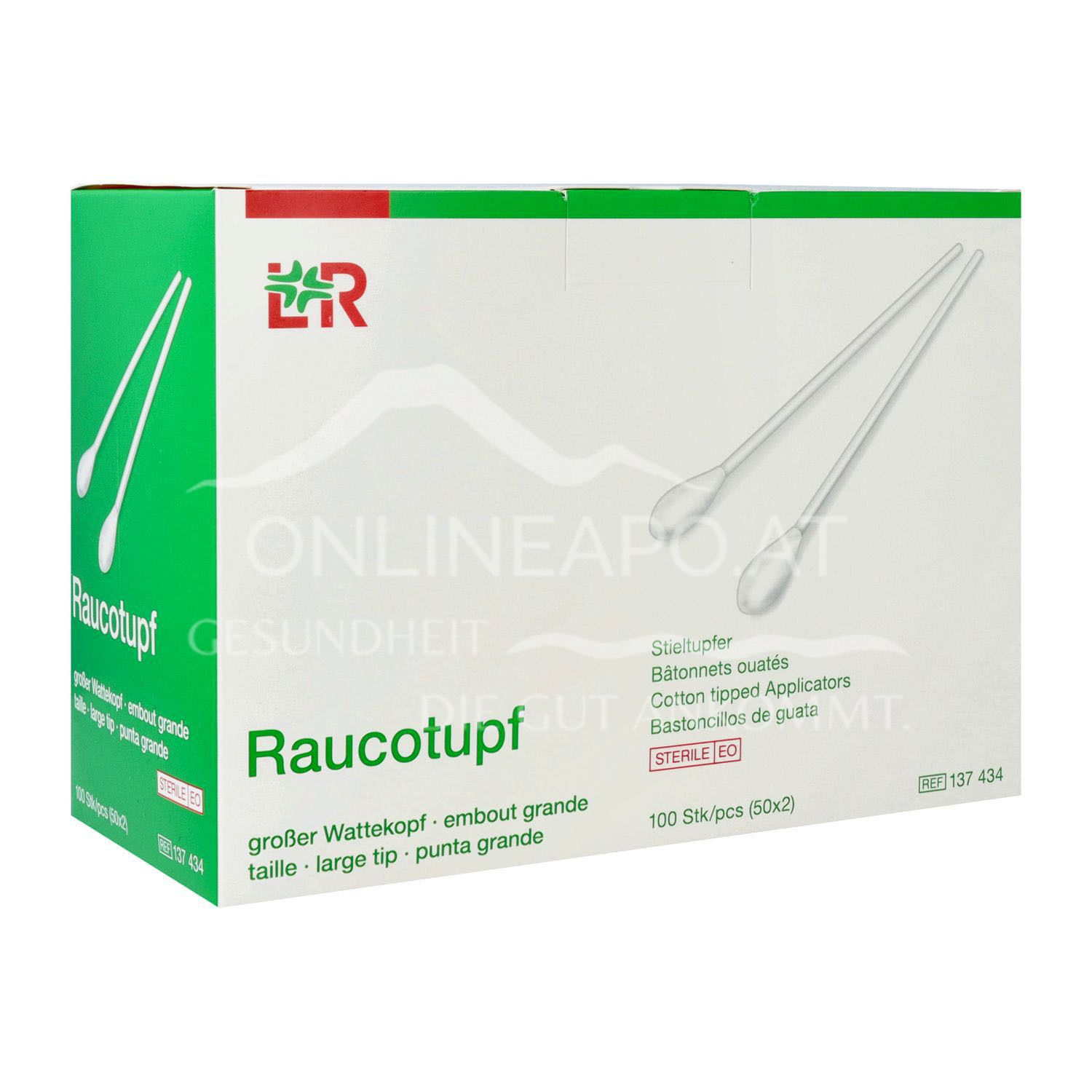 Raucotupf Stieltupfer - Großer Wattekopf, steril - 50 x 2 Stück